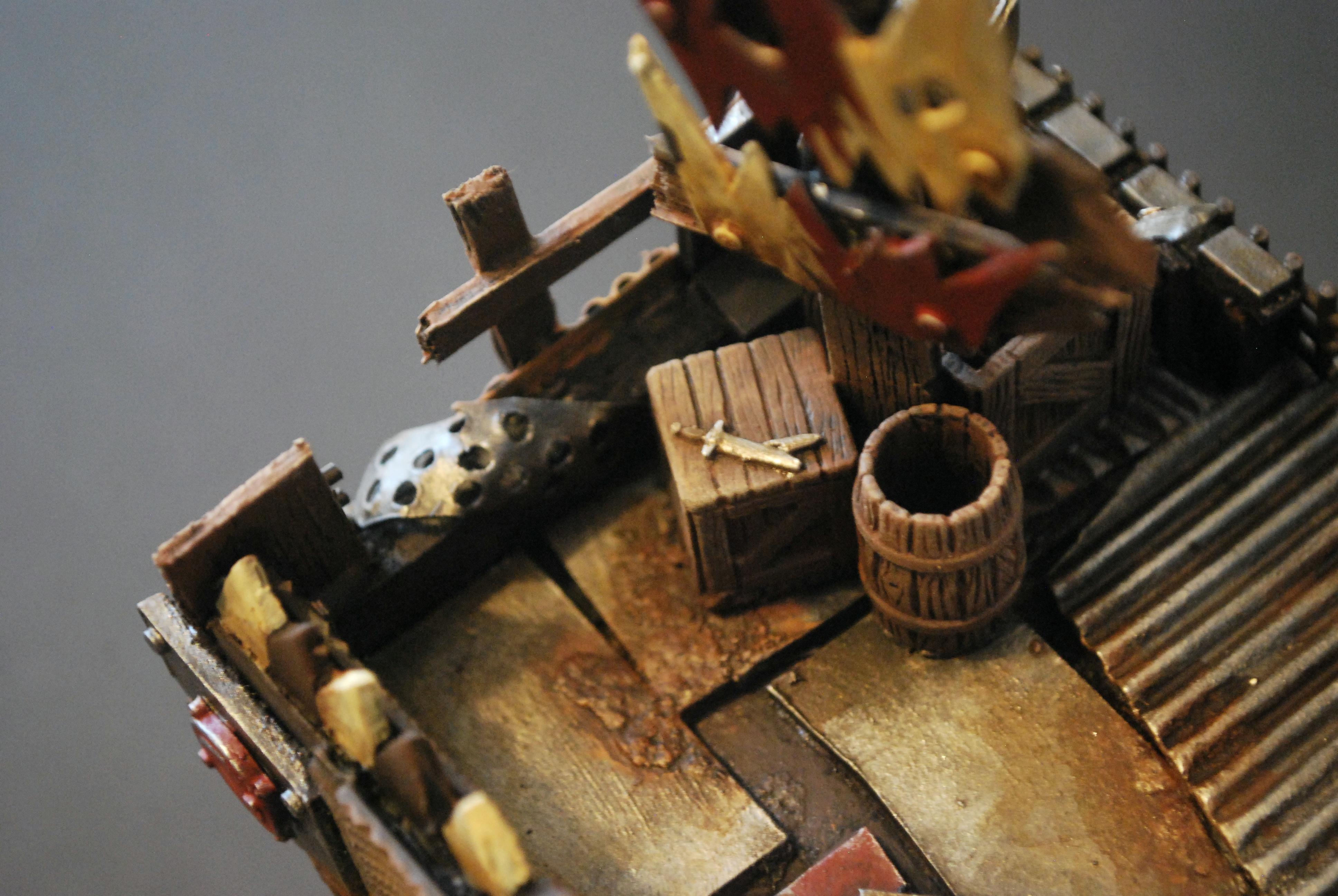 Chipped Metal, Orks, Scratch Build, Terrain, Terrainwalker, Vallejo Ink, Warhammer 40,000, Wash