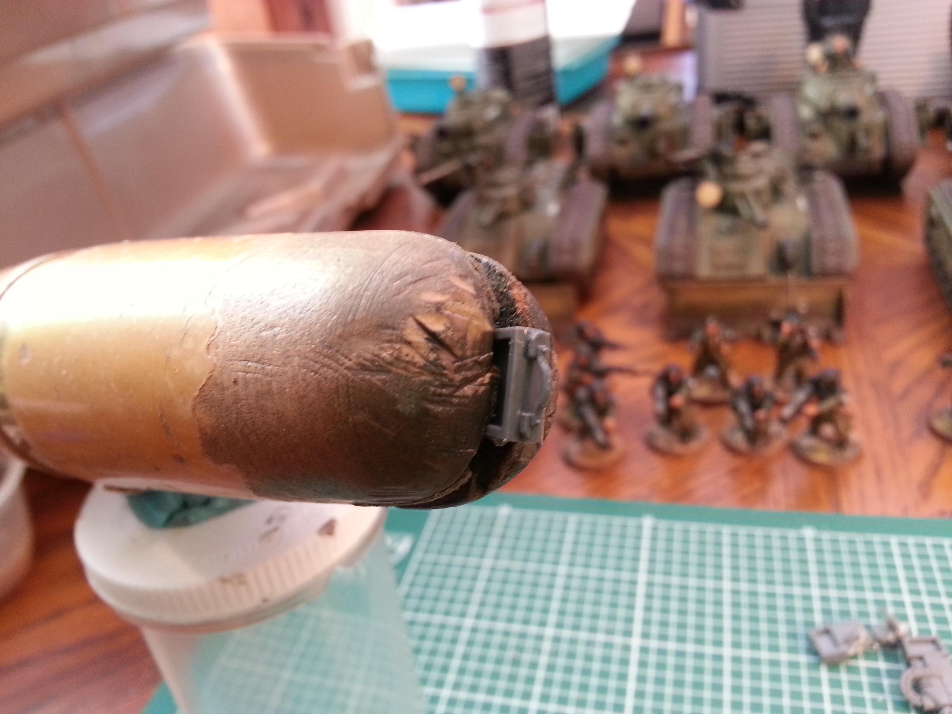 I glued them on sponsons gun base