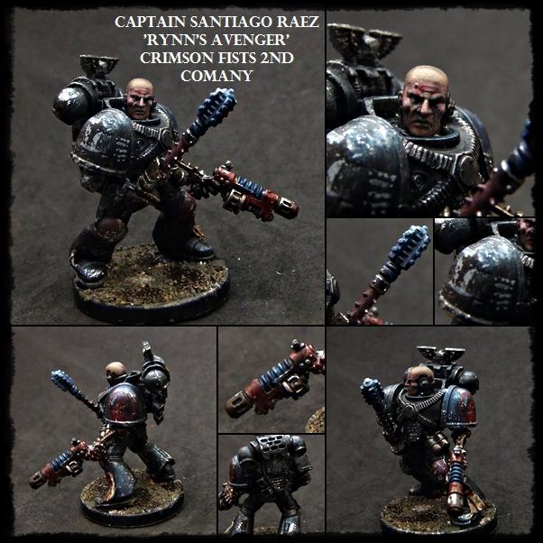 Captain, Crimson Fists, Space Marines, Weathered