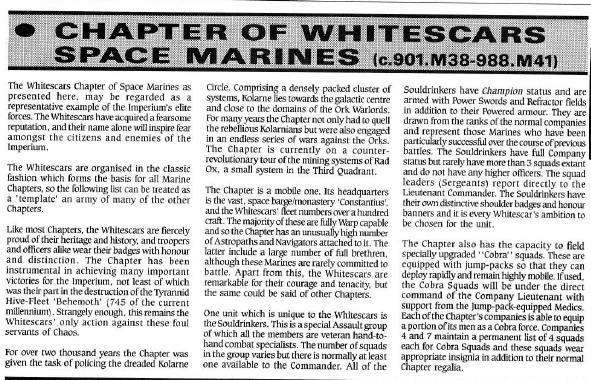 1988, Chapter Approved, Copyright Games Workshop, Retro Review, Rogue Trader, White Scars