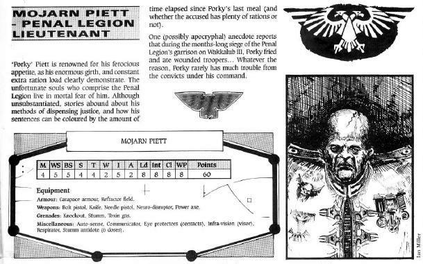 1988, Adeptus Arbites, Cannibal, Chapter Approved, Copyright Games Workshop, Imperial Guard, Imperium, Officer, Penal Legion, Retro Review, Rogue Trader