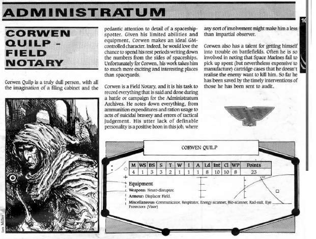 1988, Chapter Approved, Clerk, Copyright Games Workshop, Imperium, Retro Review, Rogue Trader, Scribe