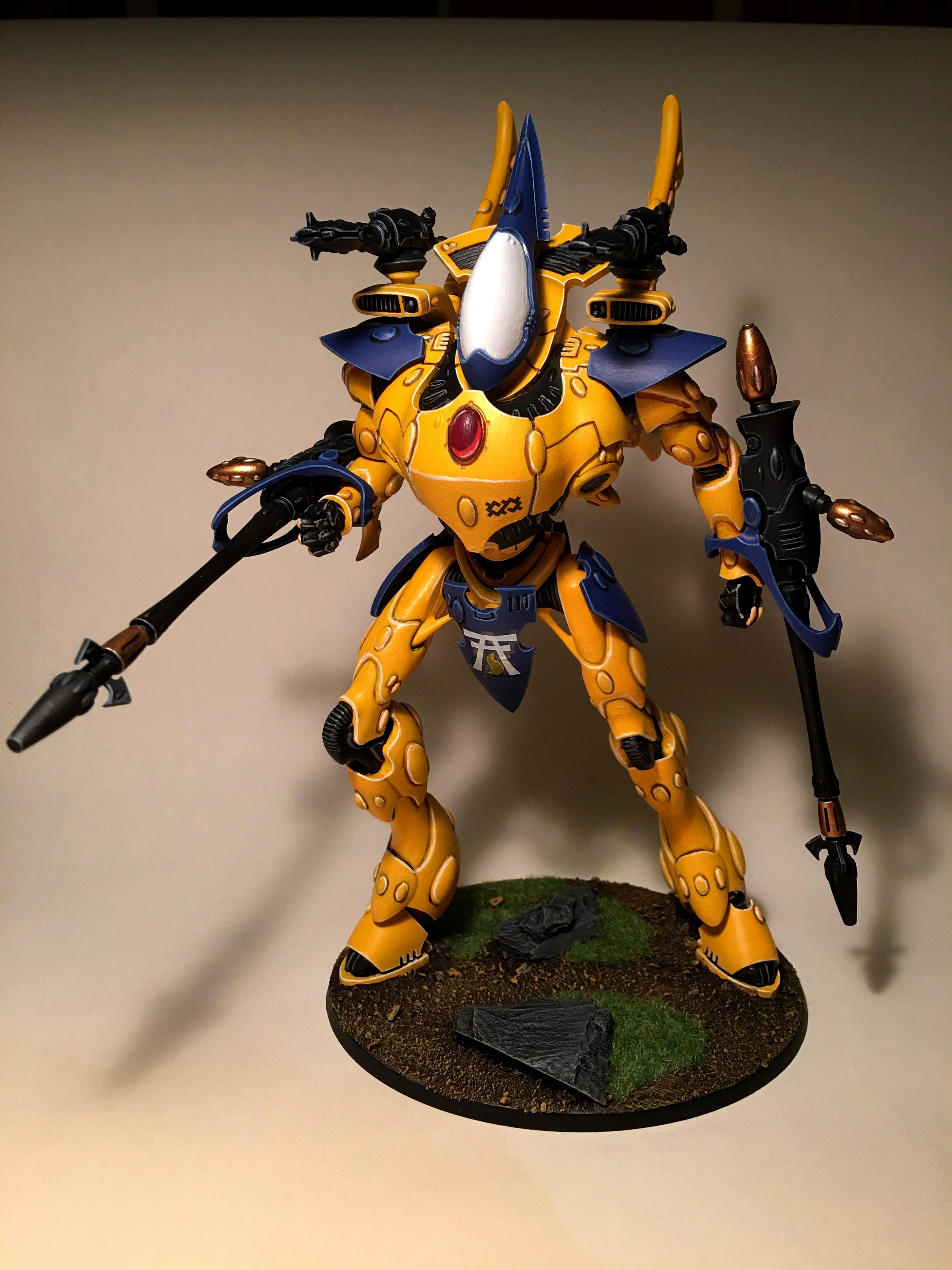 Aeldari, Craftworld, Eldar, Iyanden, Wraith Knight, Yellow