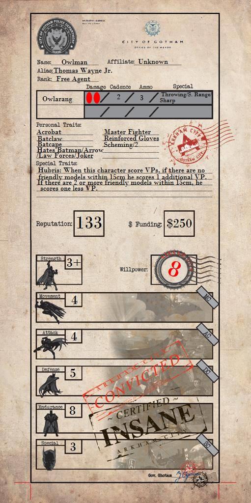 Owlman House Rules Stat Card