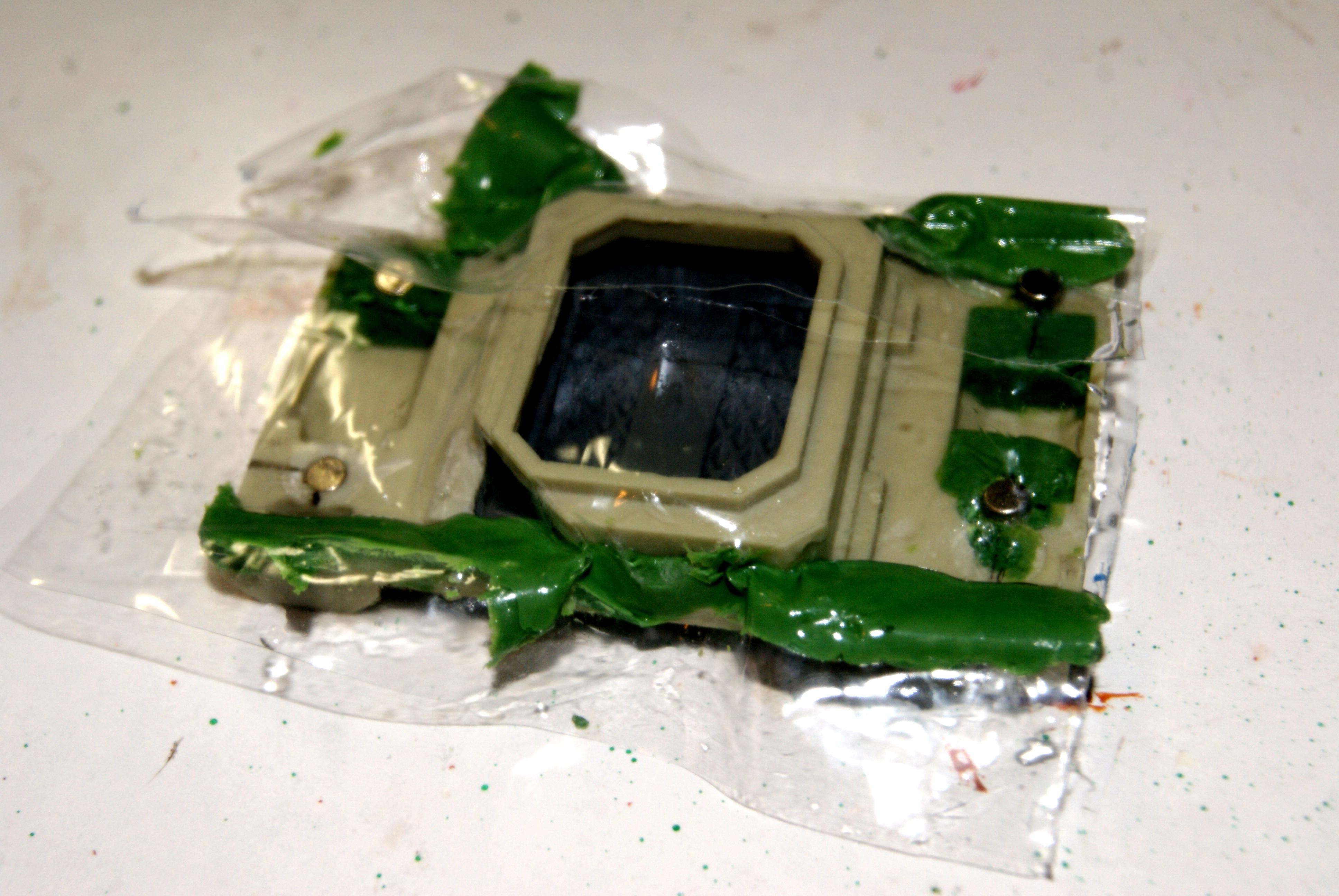 Plastic on green stuff