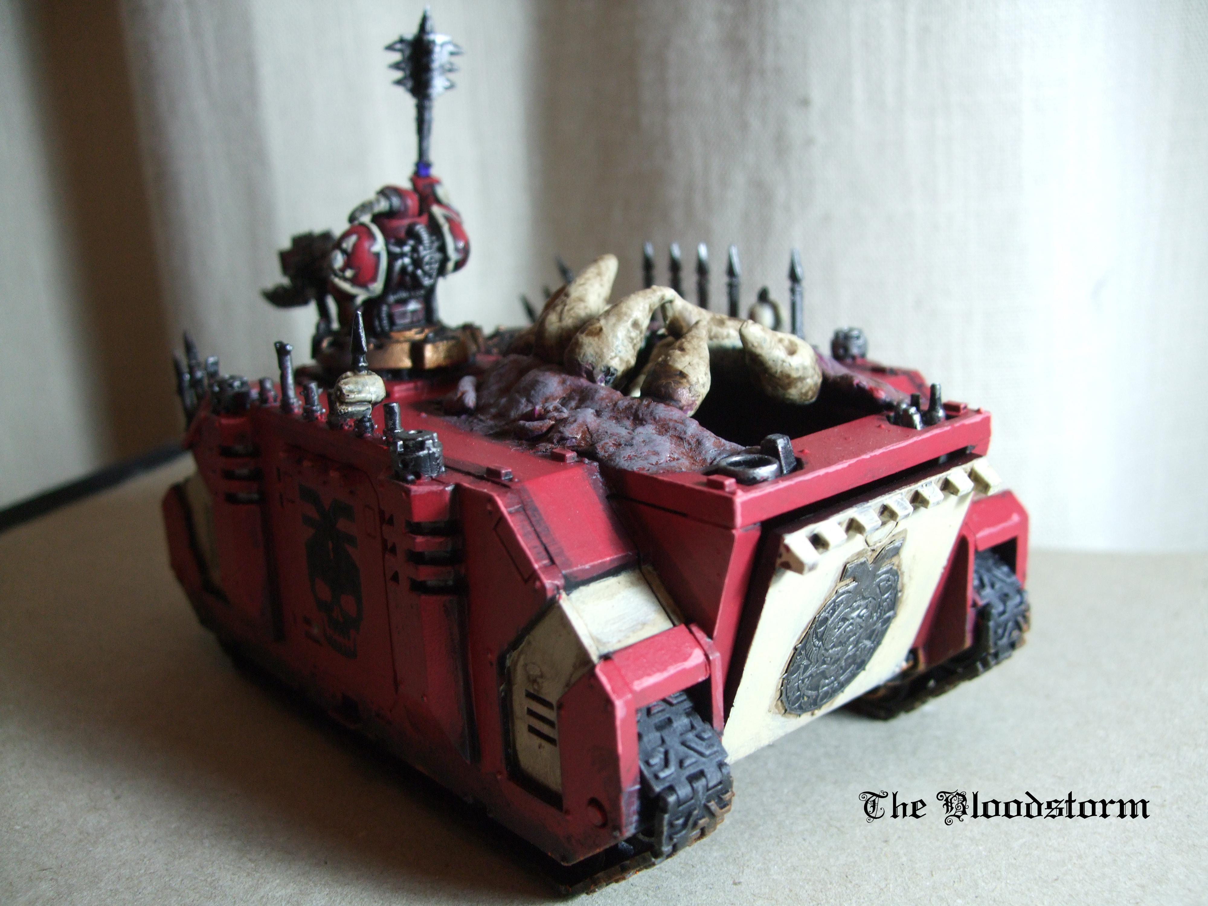 Berserkers, Chaos Space Marines, Conversion, Custom Transfers, Daemonkin, Khorne, Red, Rhino, Warhammer 40,000, World Eaters