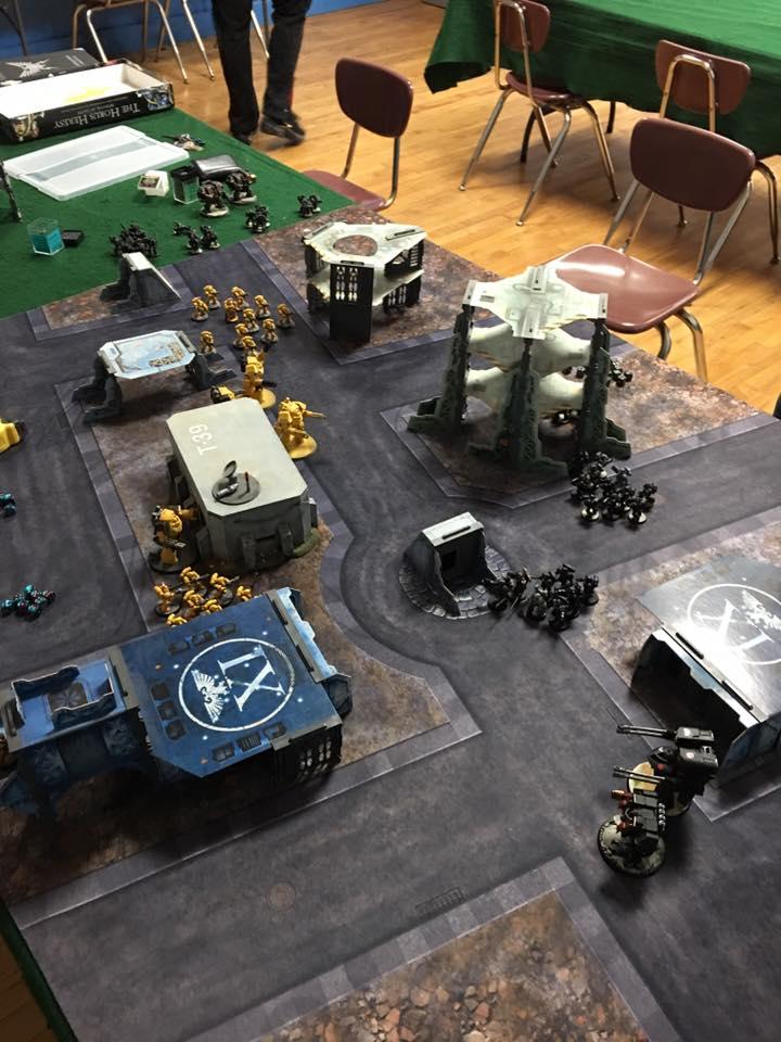 Turn 2! Tac squads, deredeo and plas -dread move forward, minor losses on both sides
