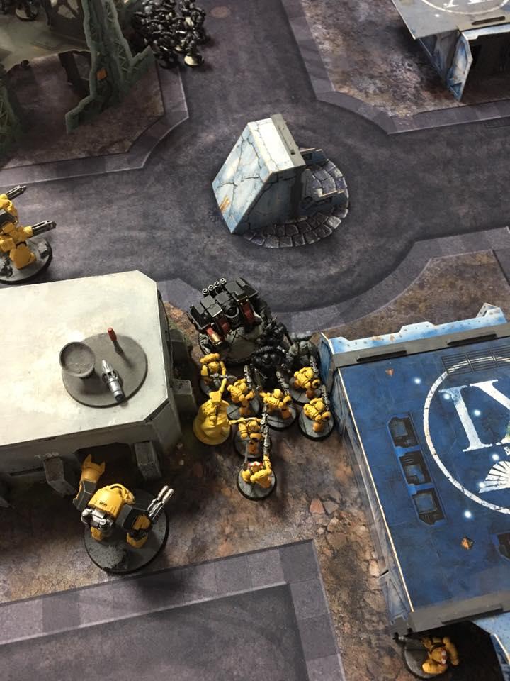 Turn 5 - A lot of stand and shooting going on elsewhere. and then this cluster of a tar pit haha