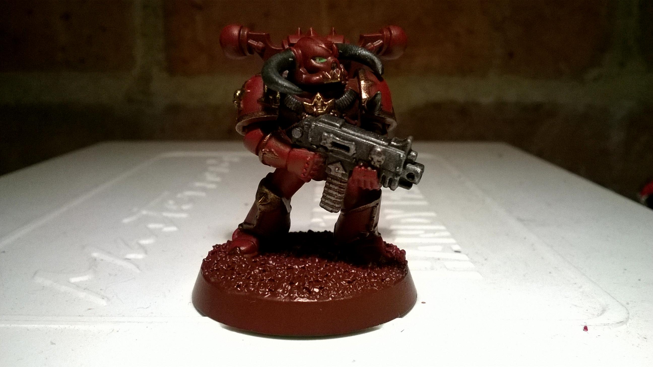 Chaos Space Marines, CSM test scheme - basecoats &amp; highlighting 1