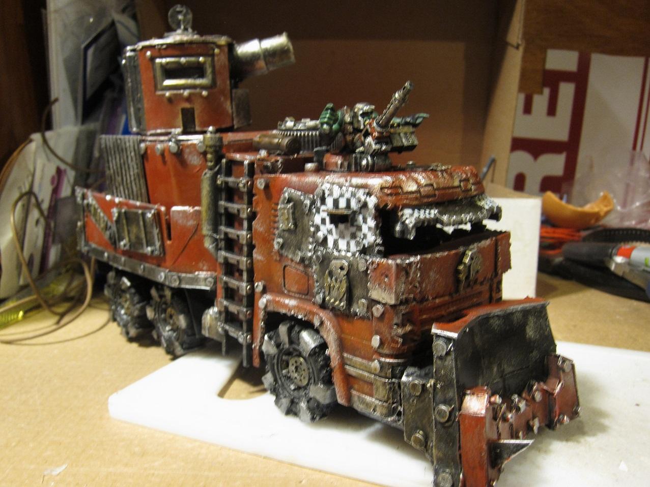 Battlewagon, Construction Truck, Conversion, Ork Vehicle, Ork Vehicles, Orks, Scratch Build, Tank, Toy