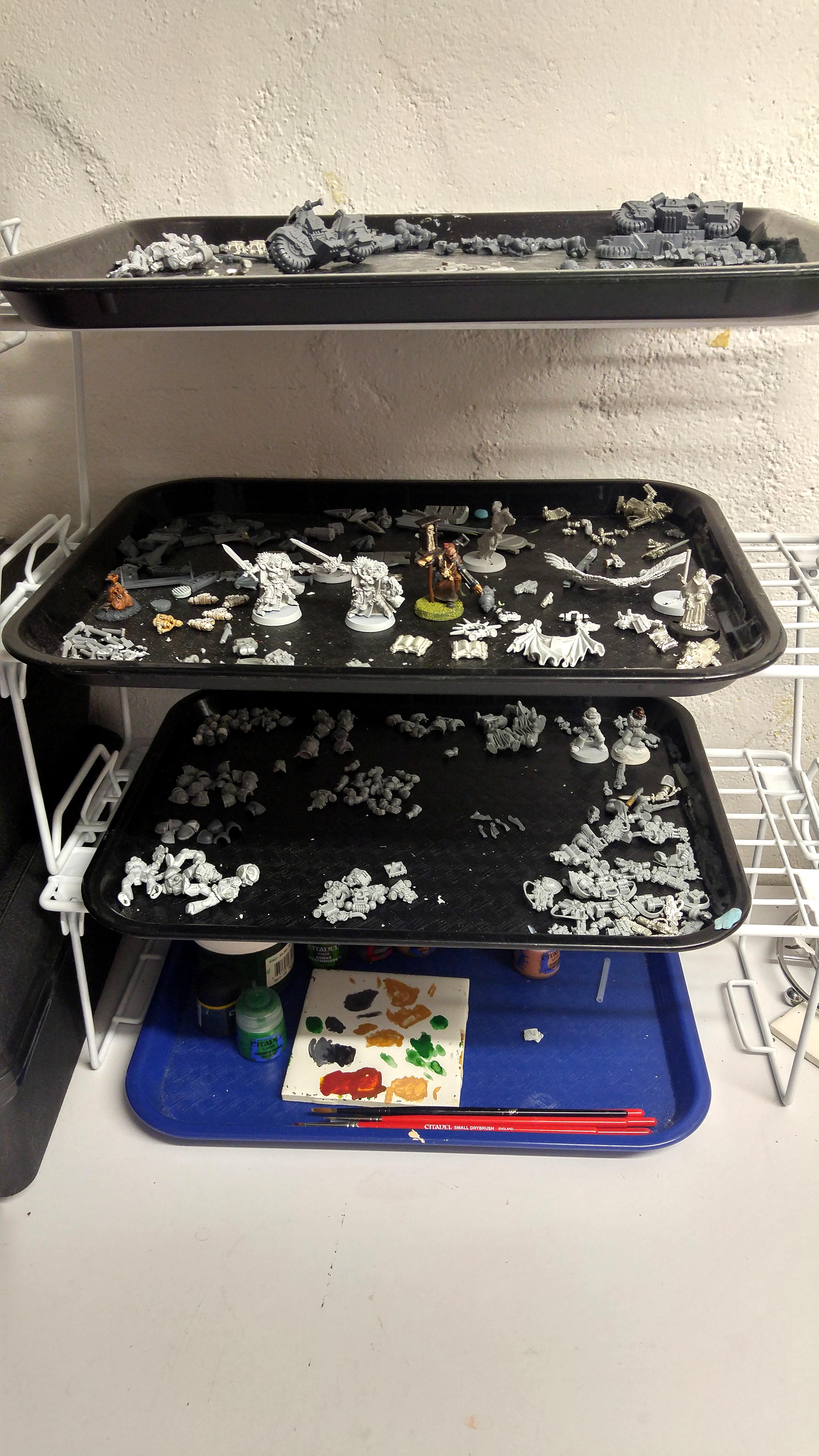 Cafeteria trays hard at work