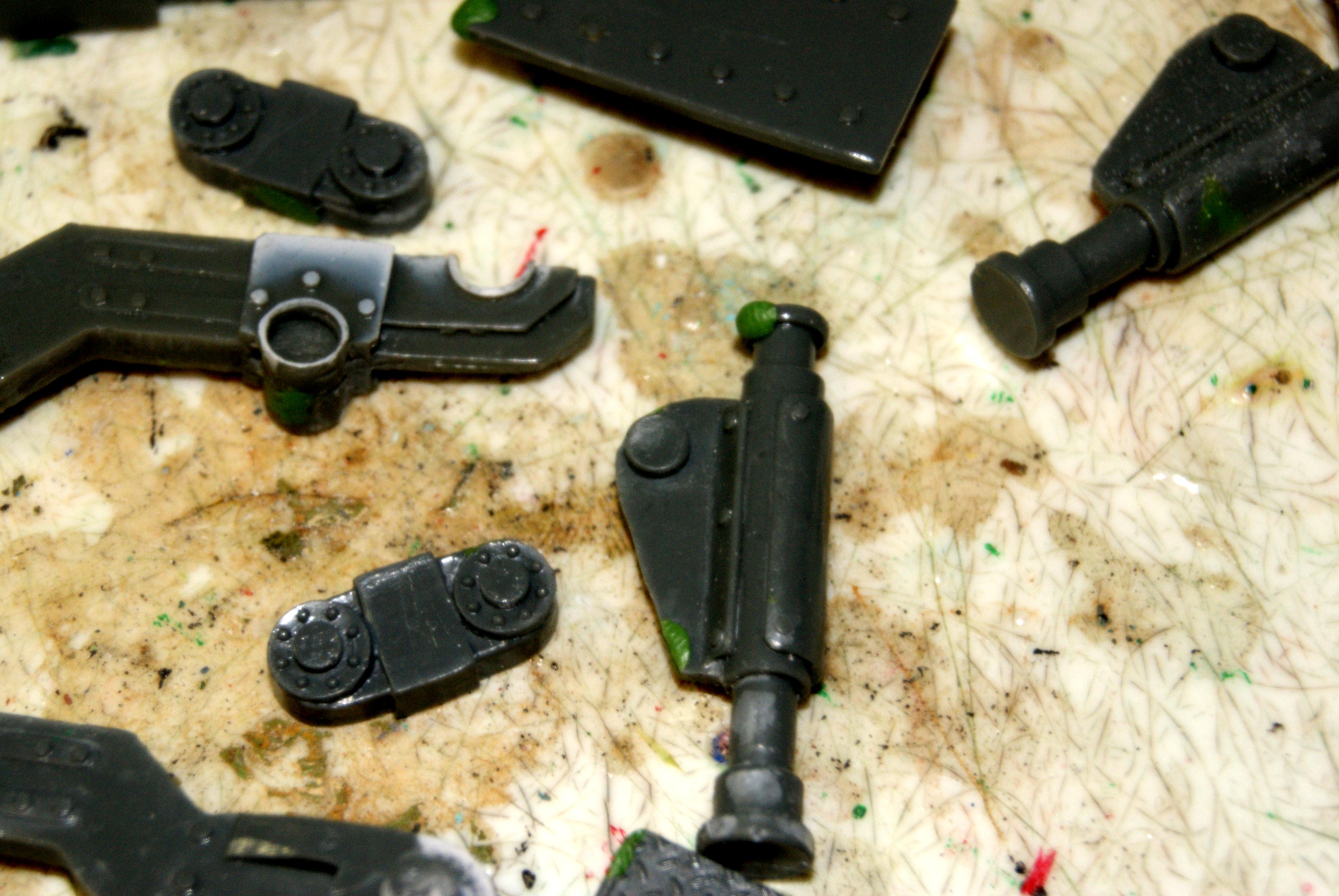 Work In Progress, Green stuff all the parts. 