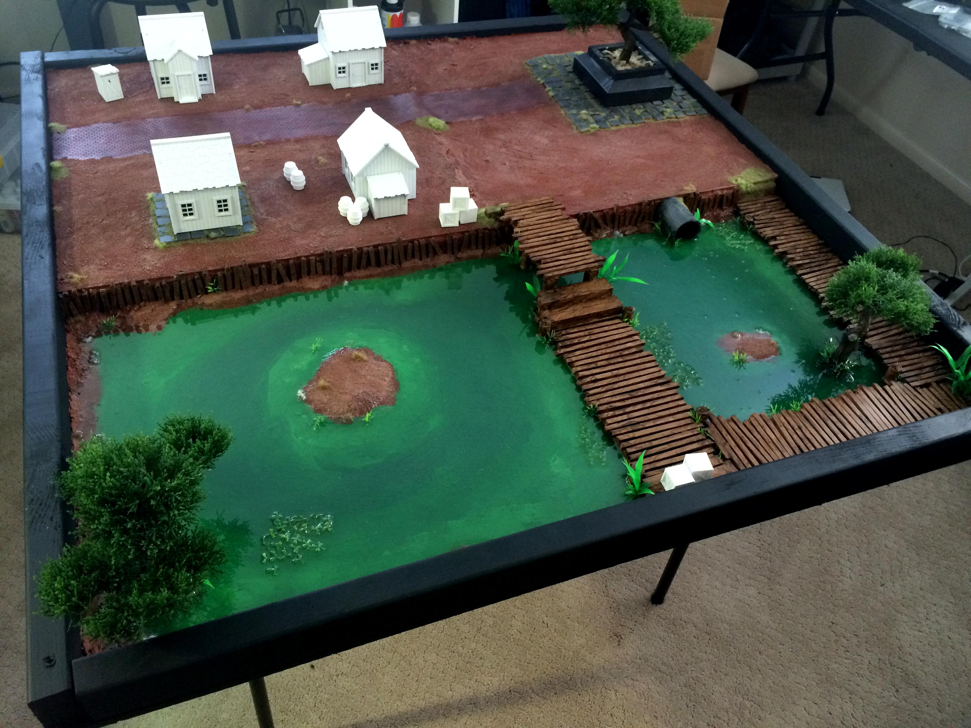 Board, Docks, Game Board, Game Table, Guild, Malifaux, Neverborn, Sunset, Swamp, Water, Western
