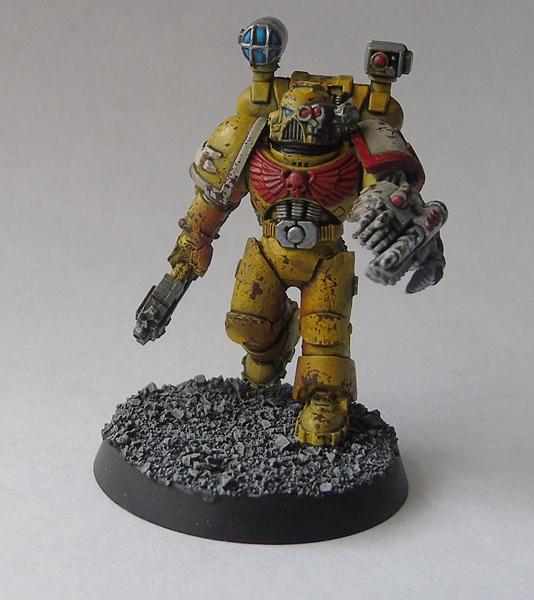 Adepus Astartes, Apothecary, Battle Damage, City, Command Squad, Imperial Fists, Rubble, Ruins, Space Marines, Urban, Veteran, Weathered, Yellow