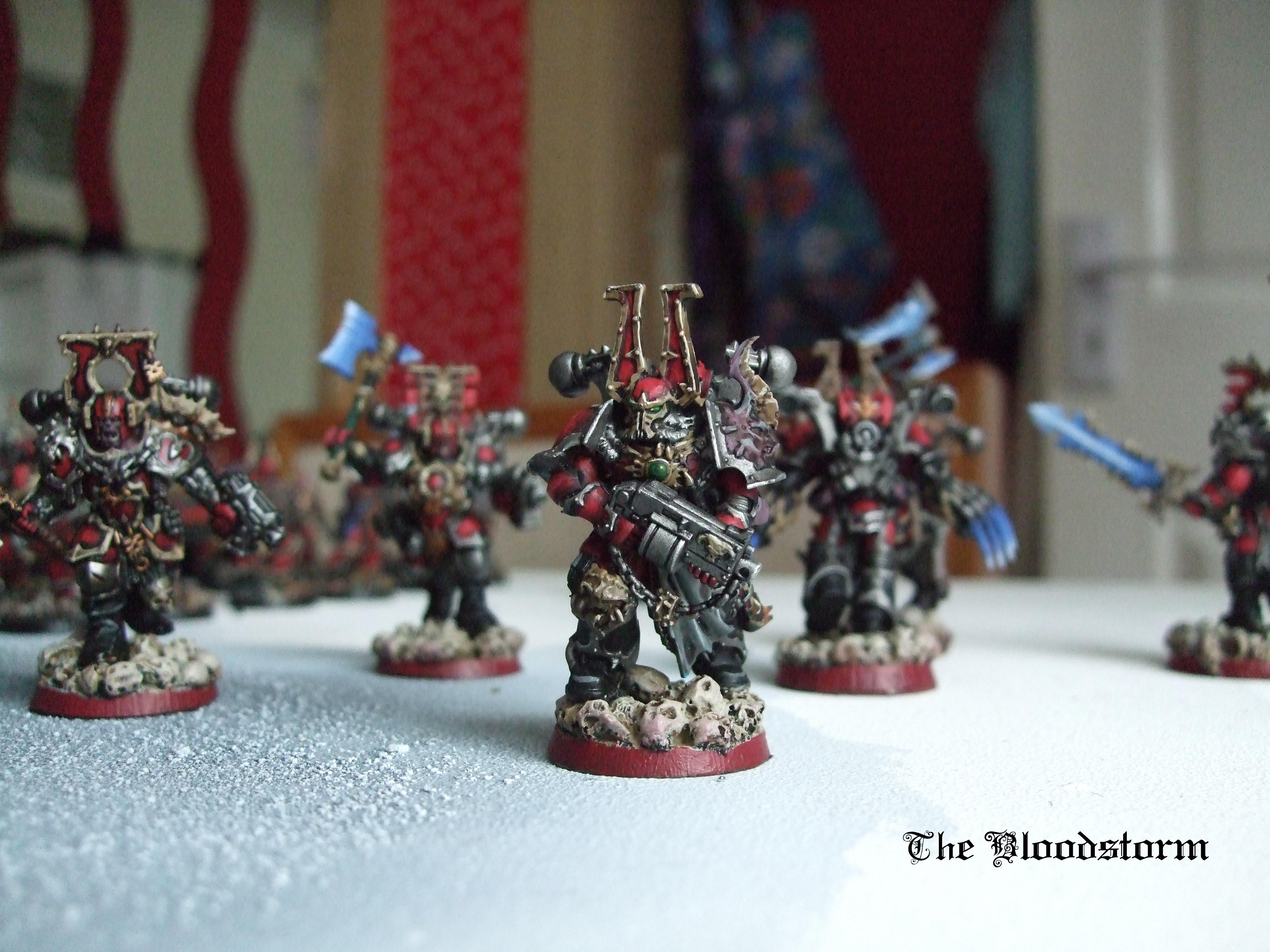 Berserkers, Chaos Space Marines, Chosen, Conversion, Khorne, Red