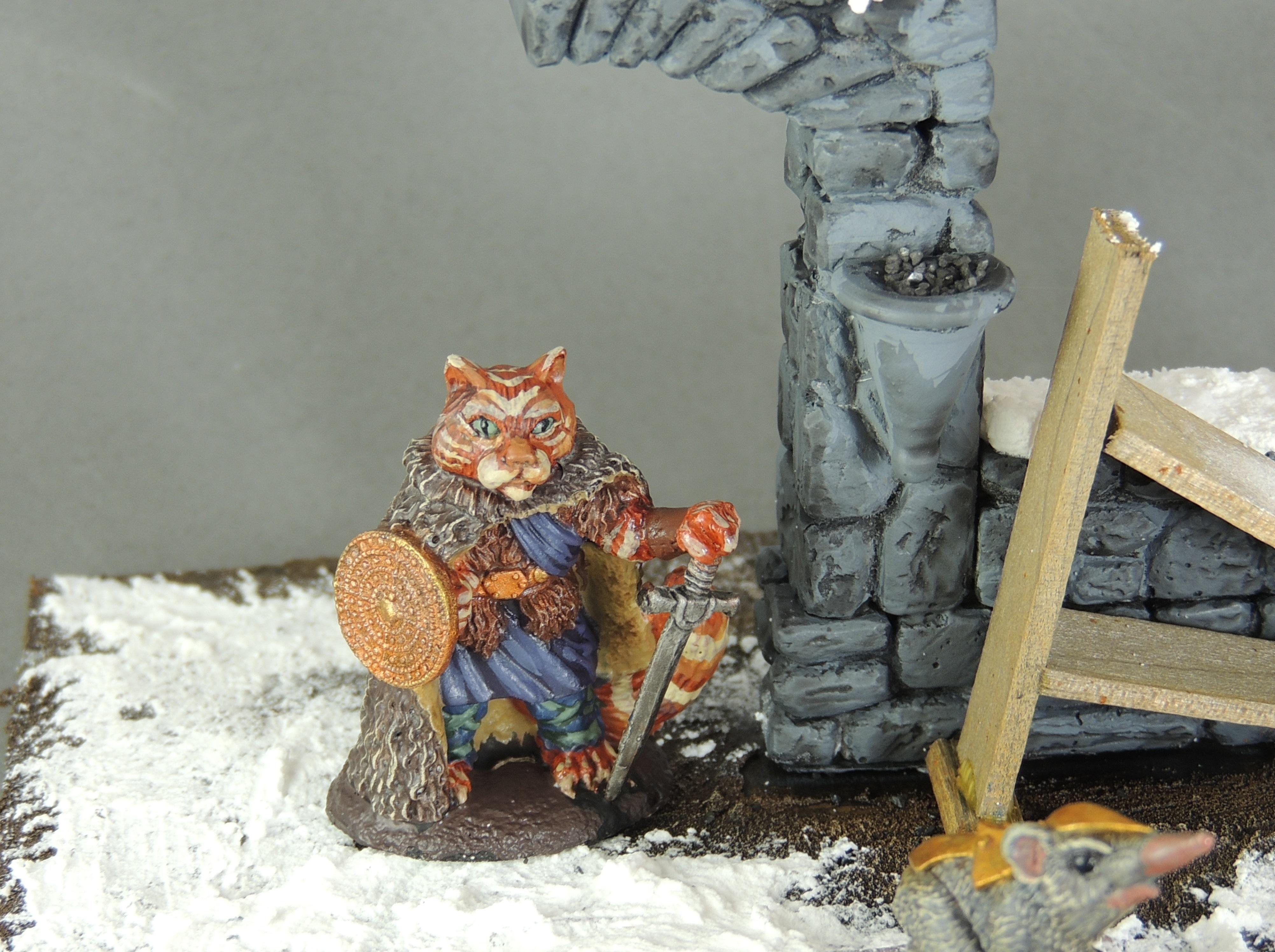 Frostgrave Terrain and Warband - close up of Cat warrior