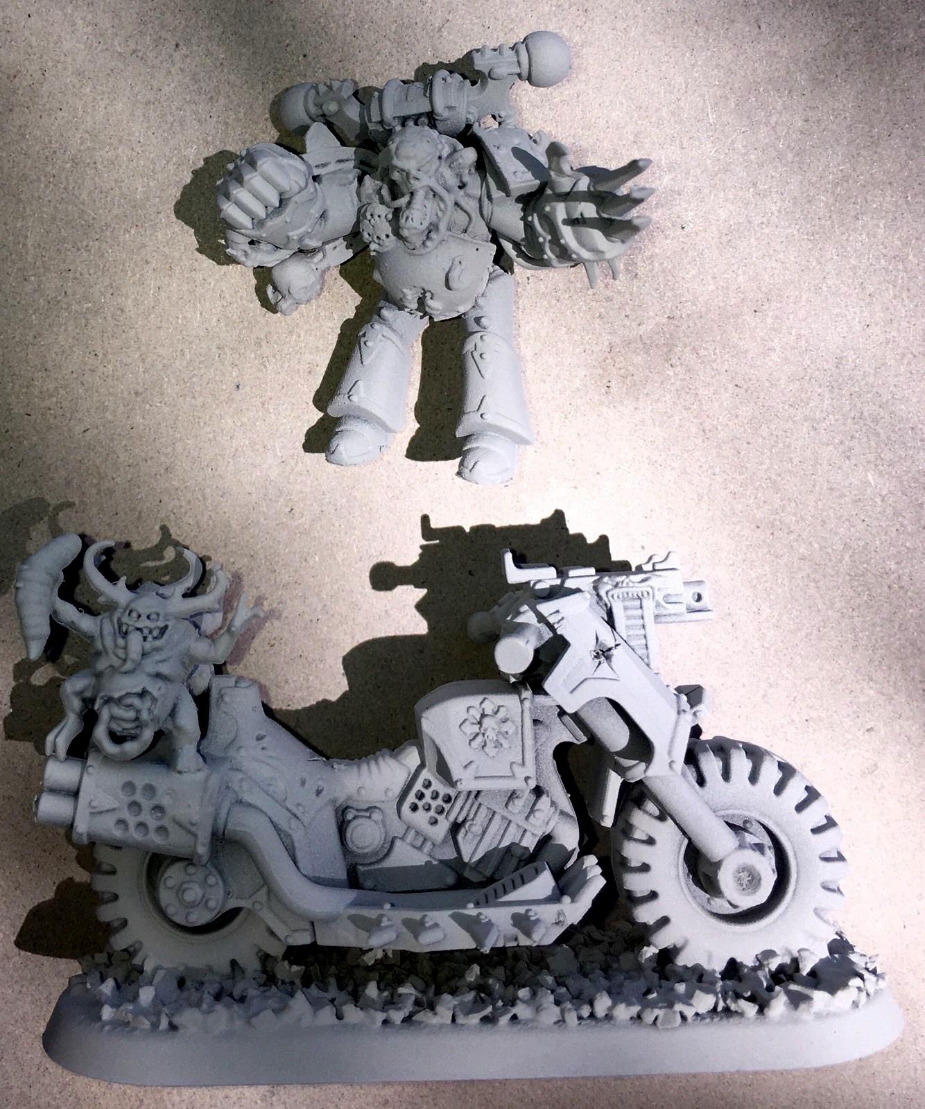 40k Nurgle Death Guard Plague Marine Hq On Bike &amp; Helbrute &amp; Bonus Novel