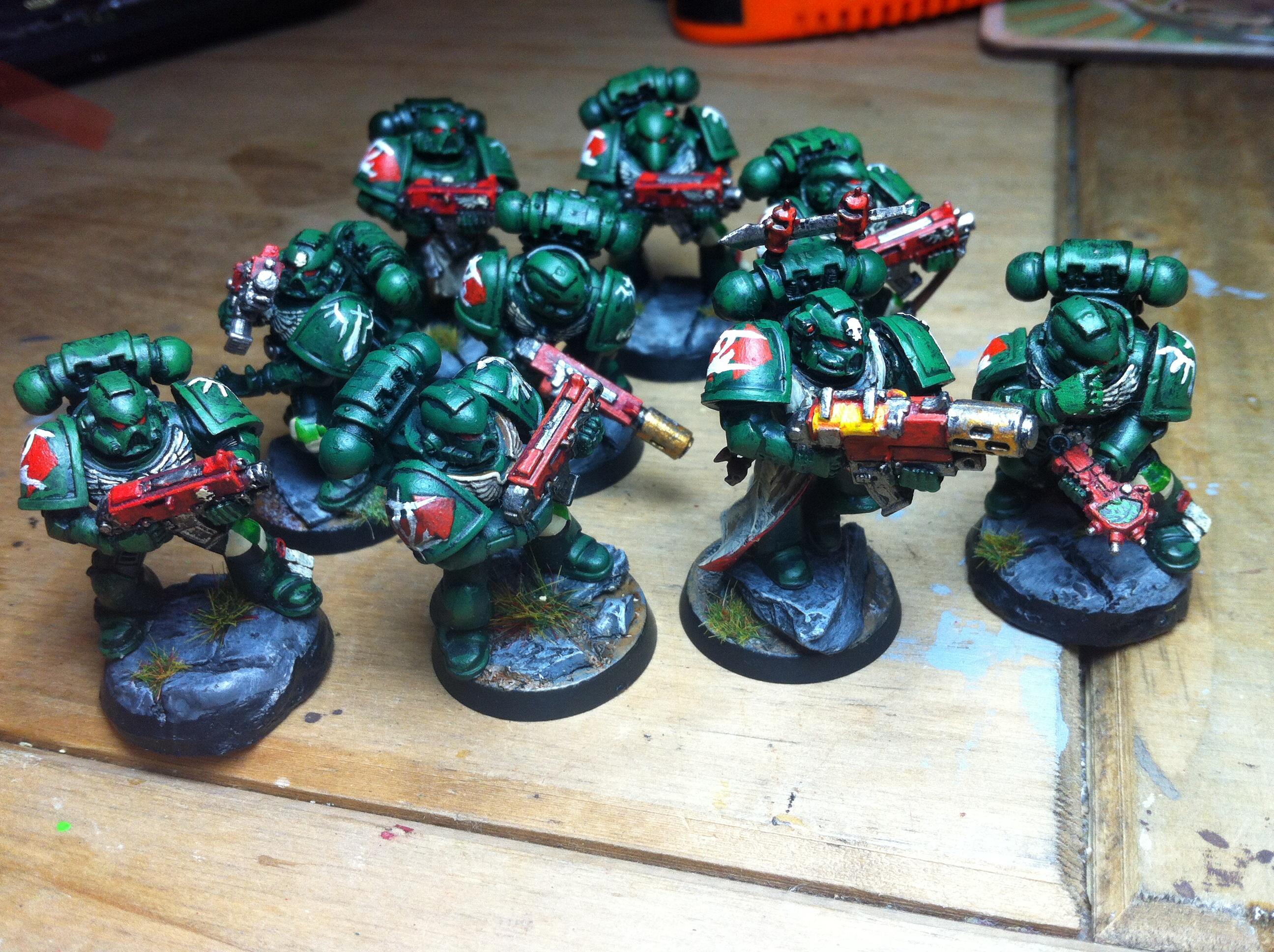 5th Company, Armor, Bolter, Dark Angels, Future, Green, Human, Imperial, Imperium, Imperium Of Man, Lbsf, Mankind, Painted, Power Armour, Sci Fi, Soldiers, Space, Space Marines, Tactical Squad, The Unforgiven, Troops, Warhammer 40,000, Warhammer Fantasy