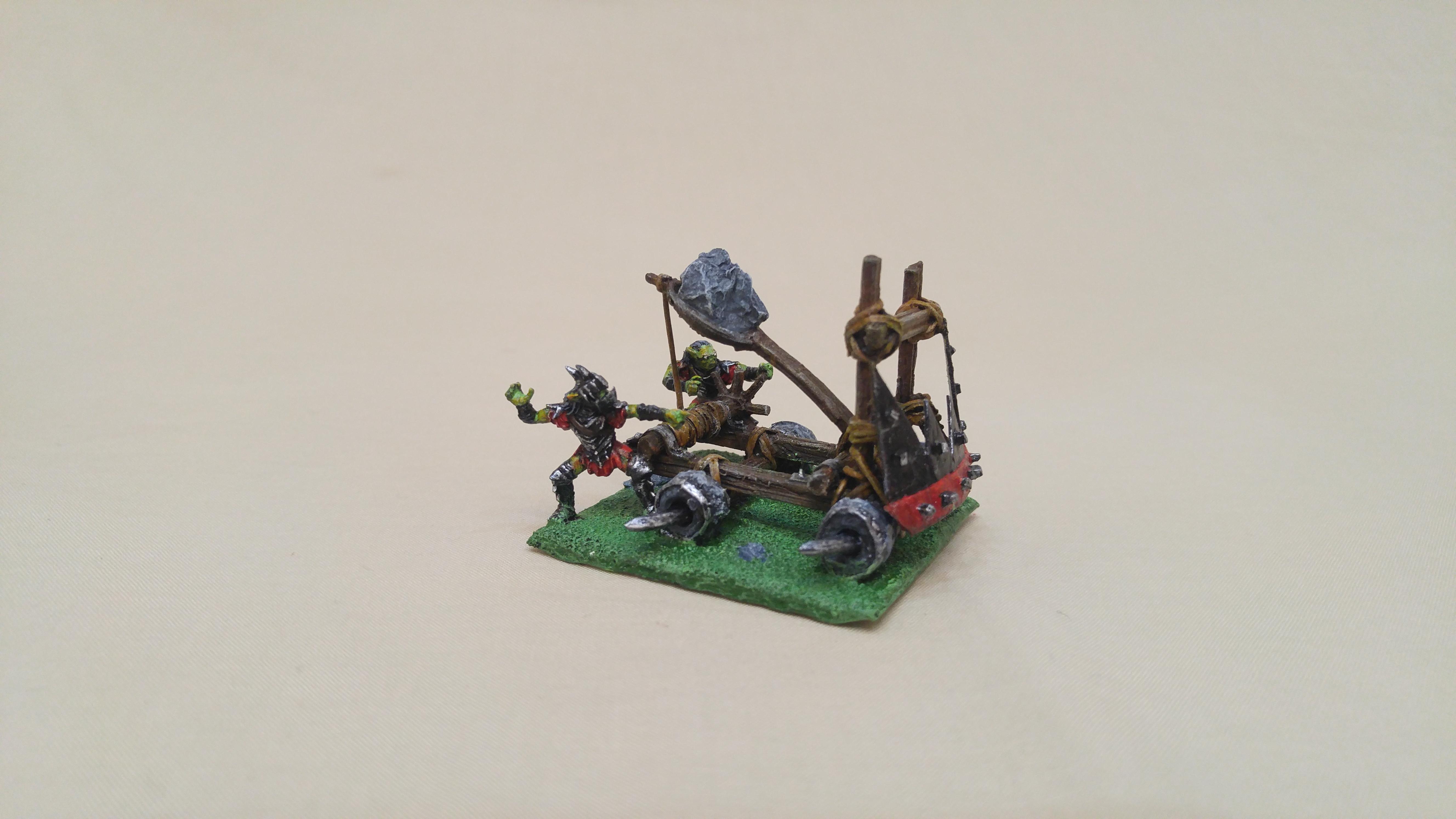 Big Rock Thrower, Catapult, Cheap, Em4, Goblins, Kings Of War, Kow, Lord Of The Rings, Moria Goblin, Orcs, Orks, Scratch Build, Sprue