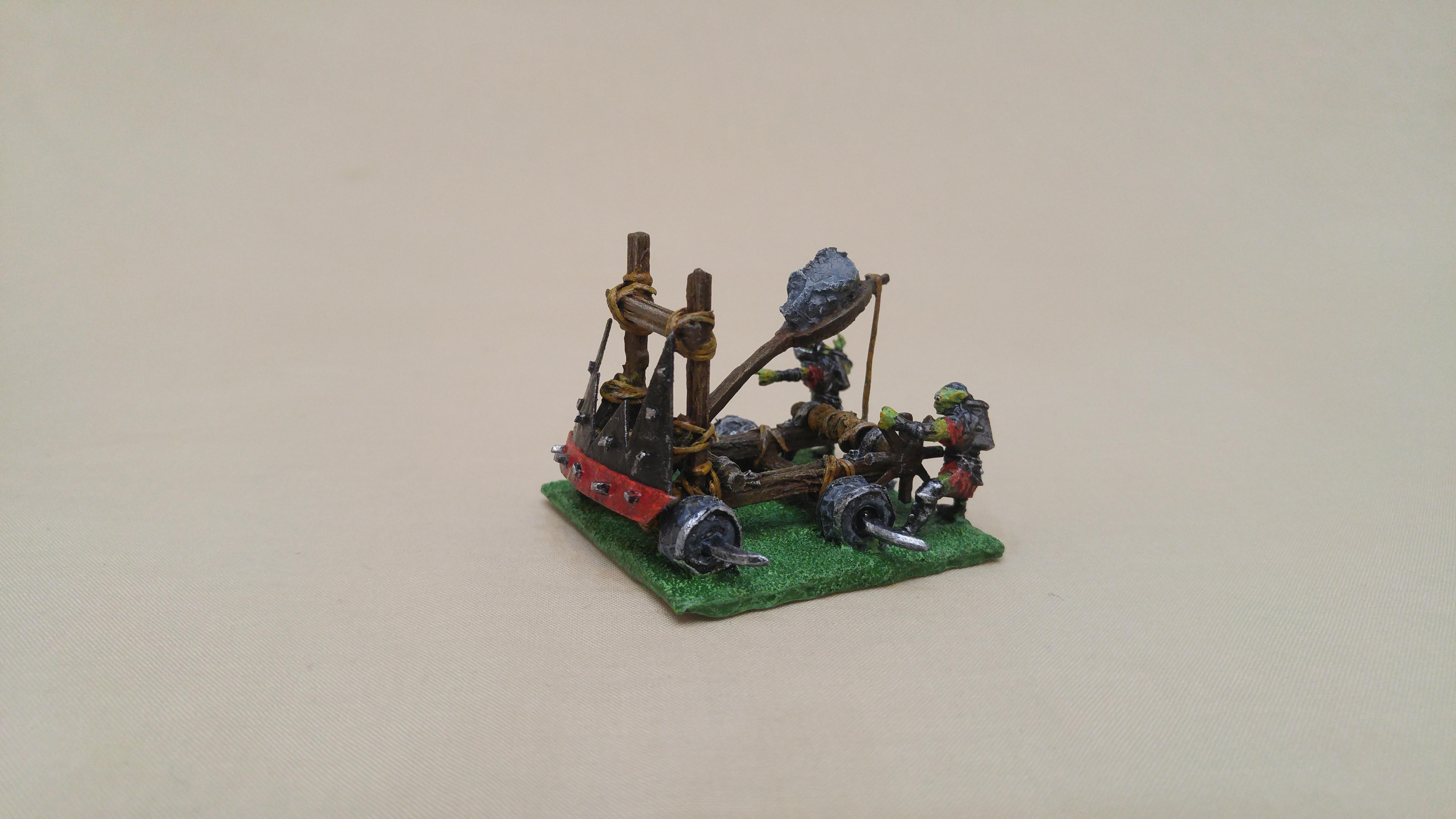 Big Rock Thrower, Catapult, Cheap, Em4, Goblins, Kings Of War, Kow, Lord Of The Rings, Moria Goblin, Orcs, Orks, Scratch Build, Sprue