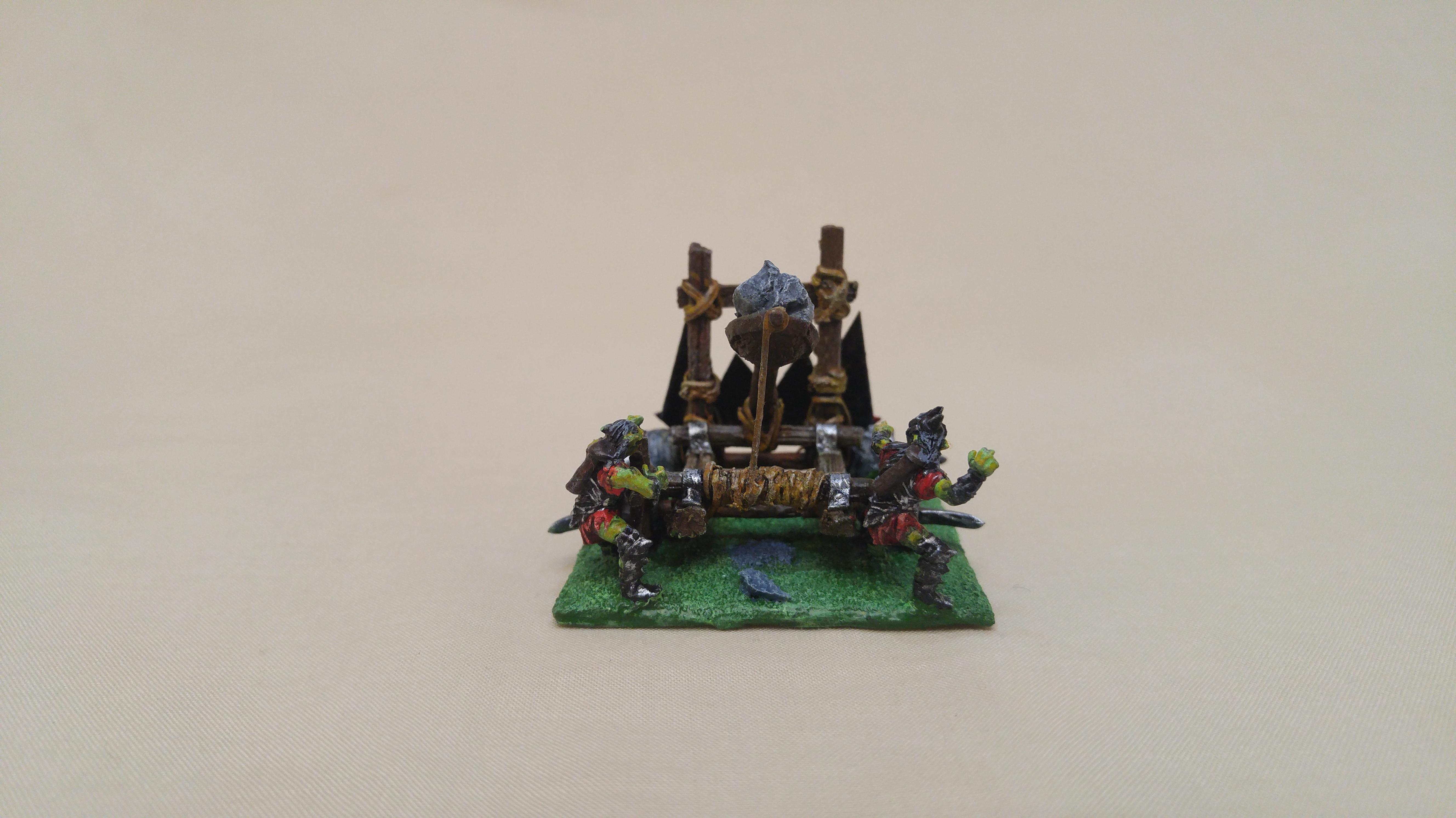 Big Rock Thrower, Catapult, Cheap, Em4, Goblins, Kings Of War, Kow, Lord Of The Rings, Moria Goblin, Orcs, Orks, Scratch Build, Sprue