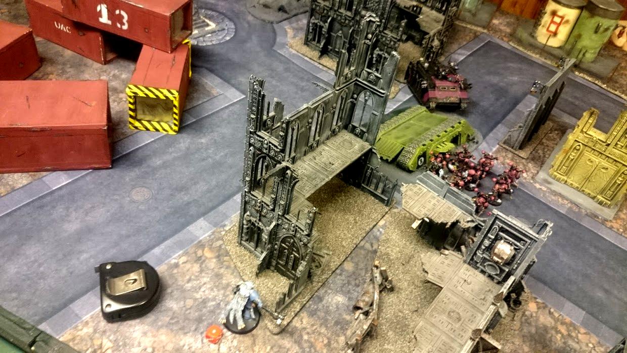 Battle Report, Chaos Space Marines, Cities Of Death, Game Table, Space Wolves, Terrain, Urban, Warhammer 40,000