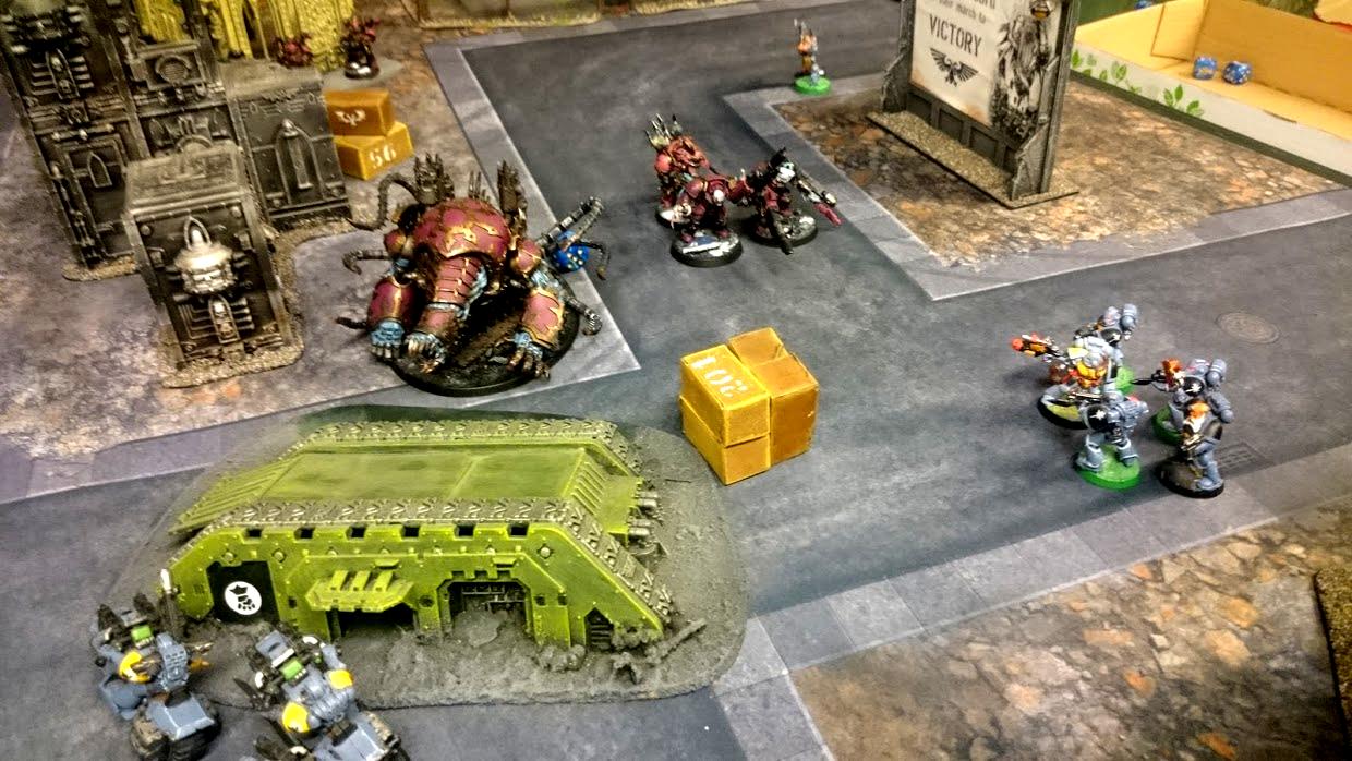 Battle Report, Chaos Space Marines, Game Table, Space Wolves, Terrain, Warhammer 40,000