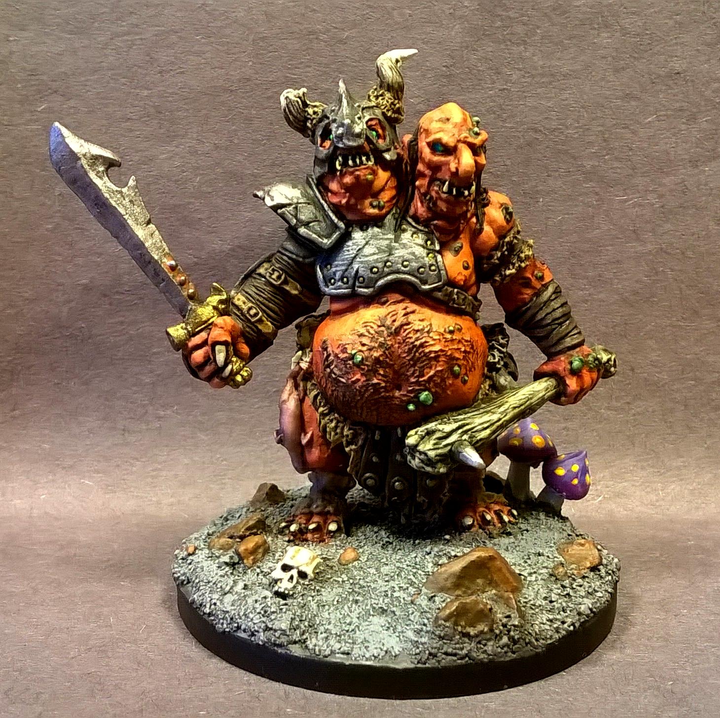 02657: Lardgulp, Dungeons And Dragons, Ettin, Fantasy Miniature, Pathfinders, Reaper Miniatures, Reaper Minis, Two Headed Troll