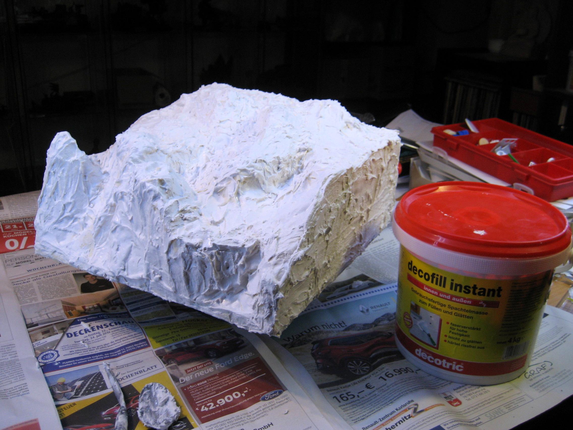 covered in plaster