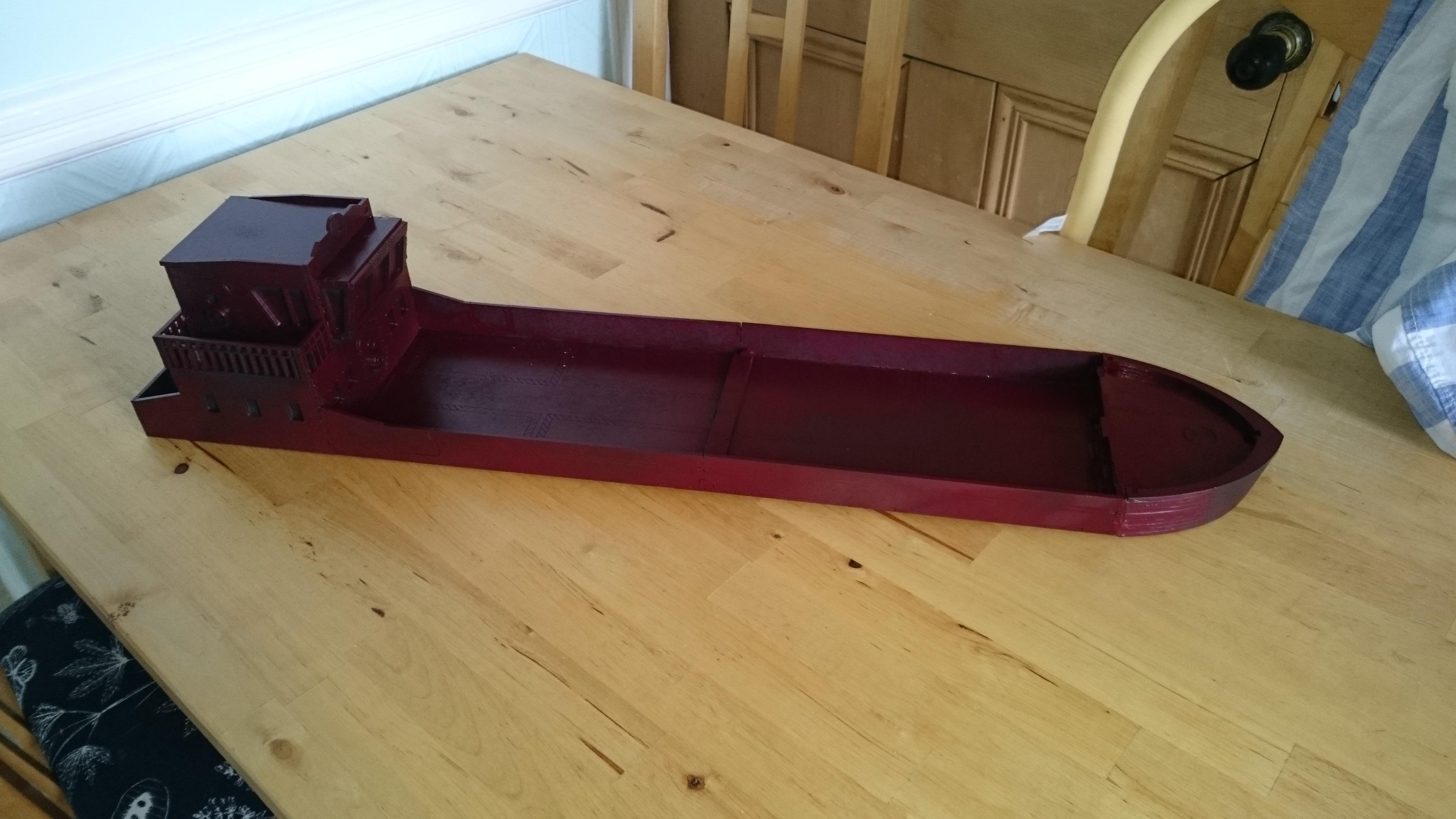 Terrain, big red boat