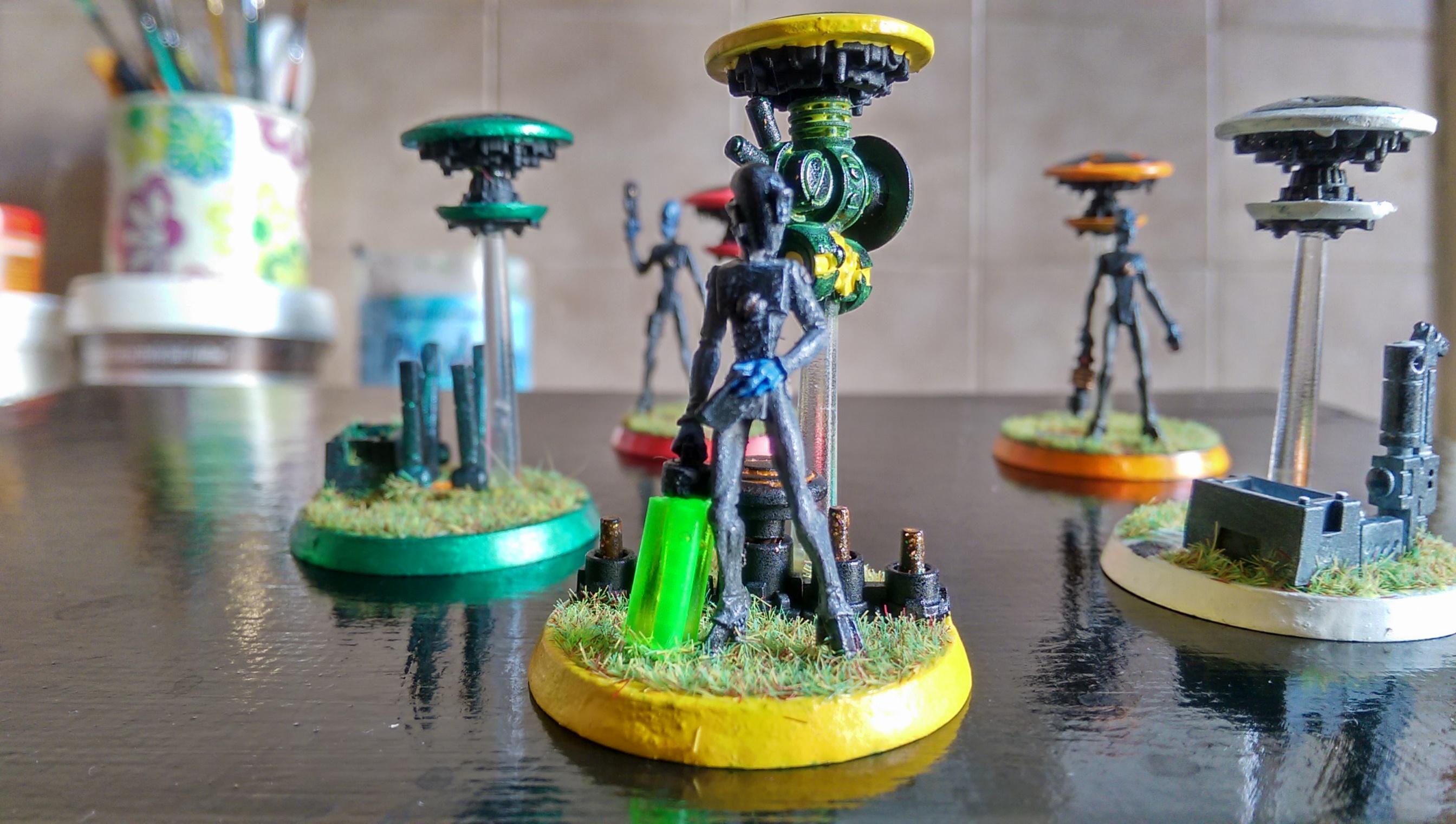 Amry, Empire, Markers, Neon, Objective Marker, Tau, Tron, Warhammer 40,000, Work In Progress