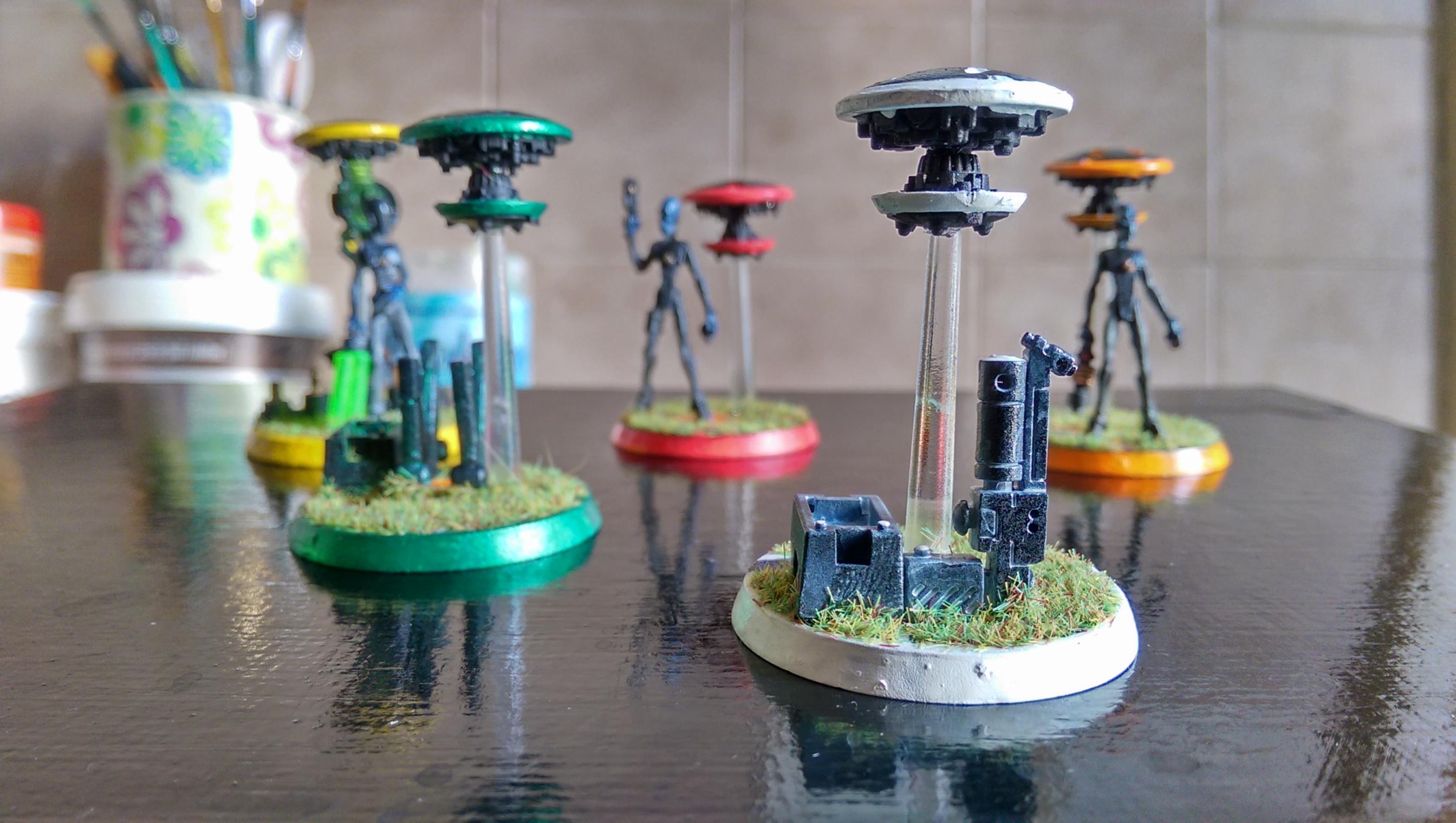 Amry, Empire, Markers, Neon, Objective Marker, Tau, Tron, Warhammer 40,000, Work In Progress