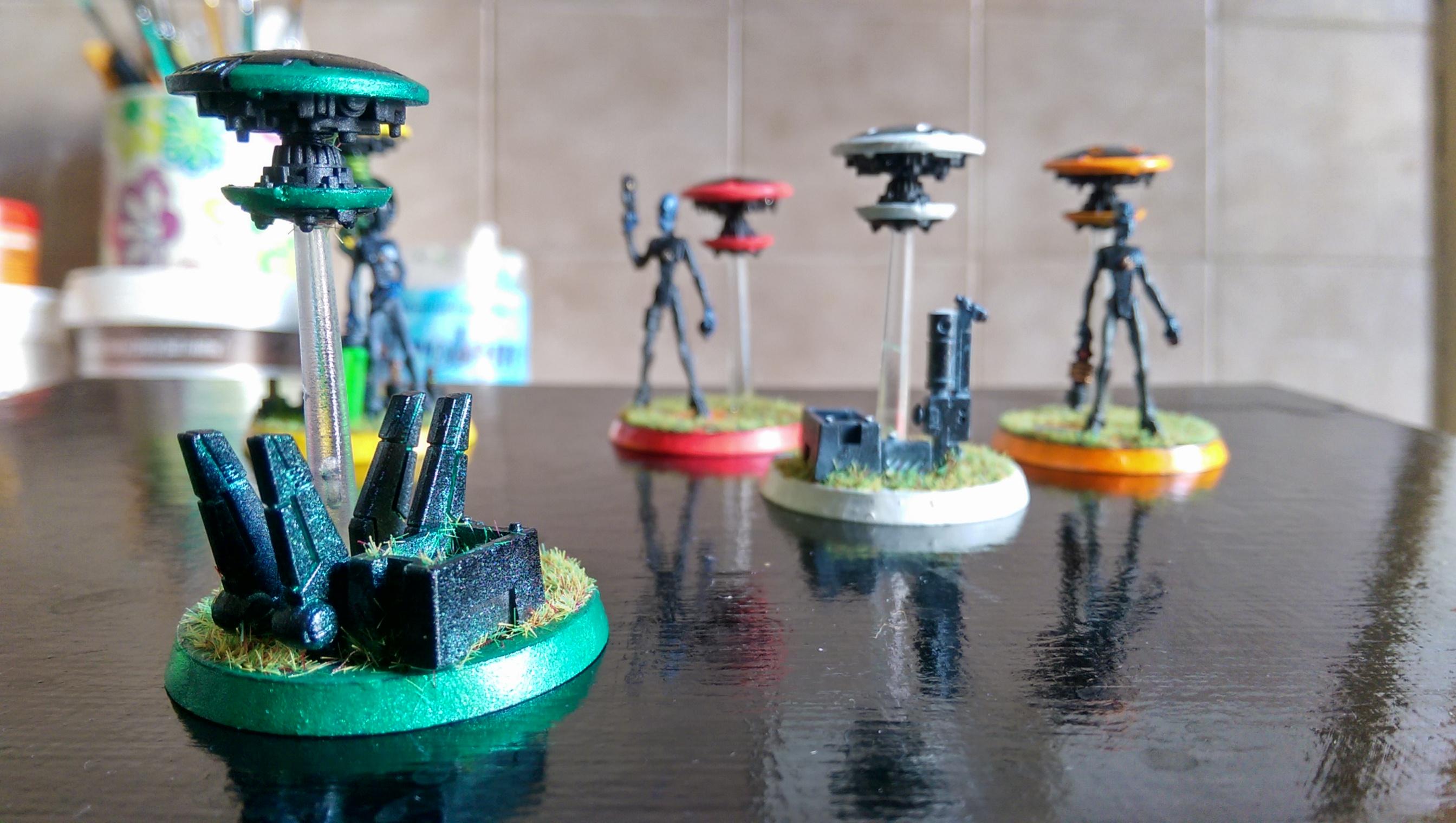 Amry, Empire, Markers, Neon, Objective Marker, Tau, Tron, Warhammer 40,000, Work In Progress