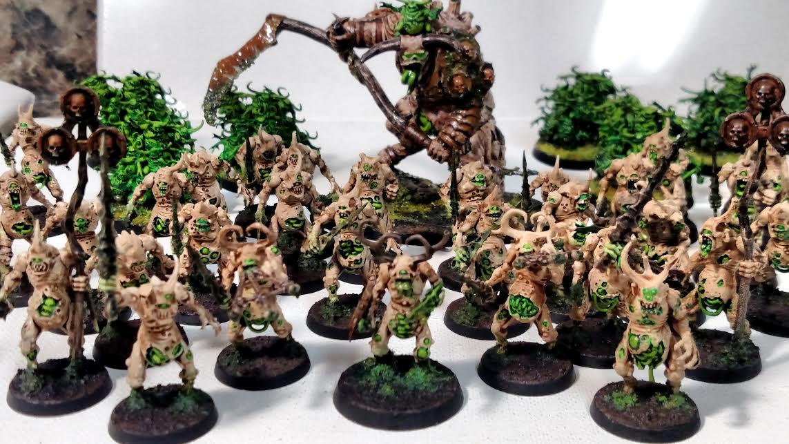 Age Of Sigmar, Army, Bone, Green, Nurgle, Painted, Rust, Warhammer 40,000, Warhammer Fantasy, White