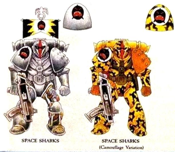 Artwork, Carcharodons, Rogue Trader, Space Marines, Space Sharks