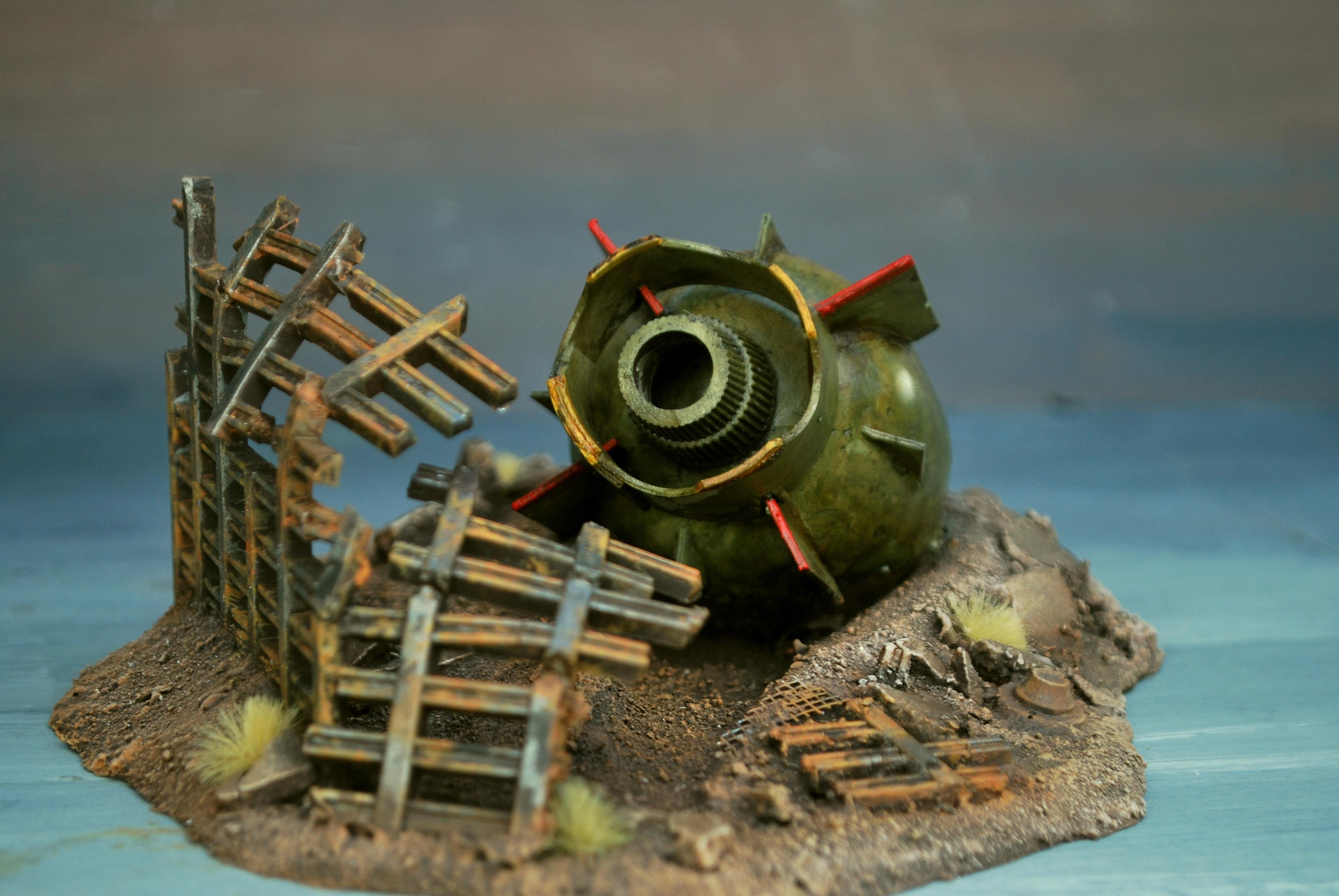 Bomb, Fallout, Heavy Weapon, Mini Nuke, Nuke, Post-apoc, Scratch Build, Terrain, Unexploded, Warhammer 40,000