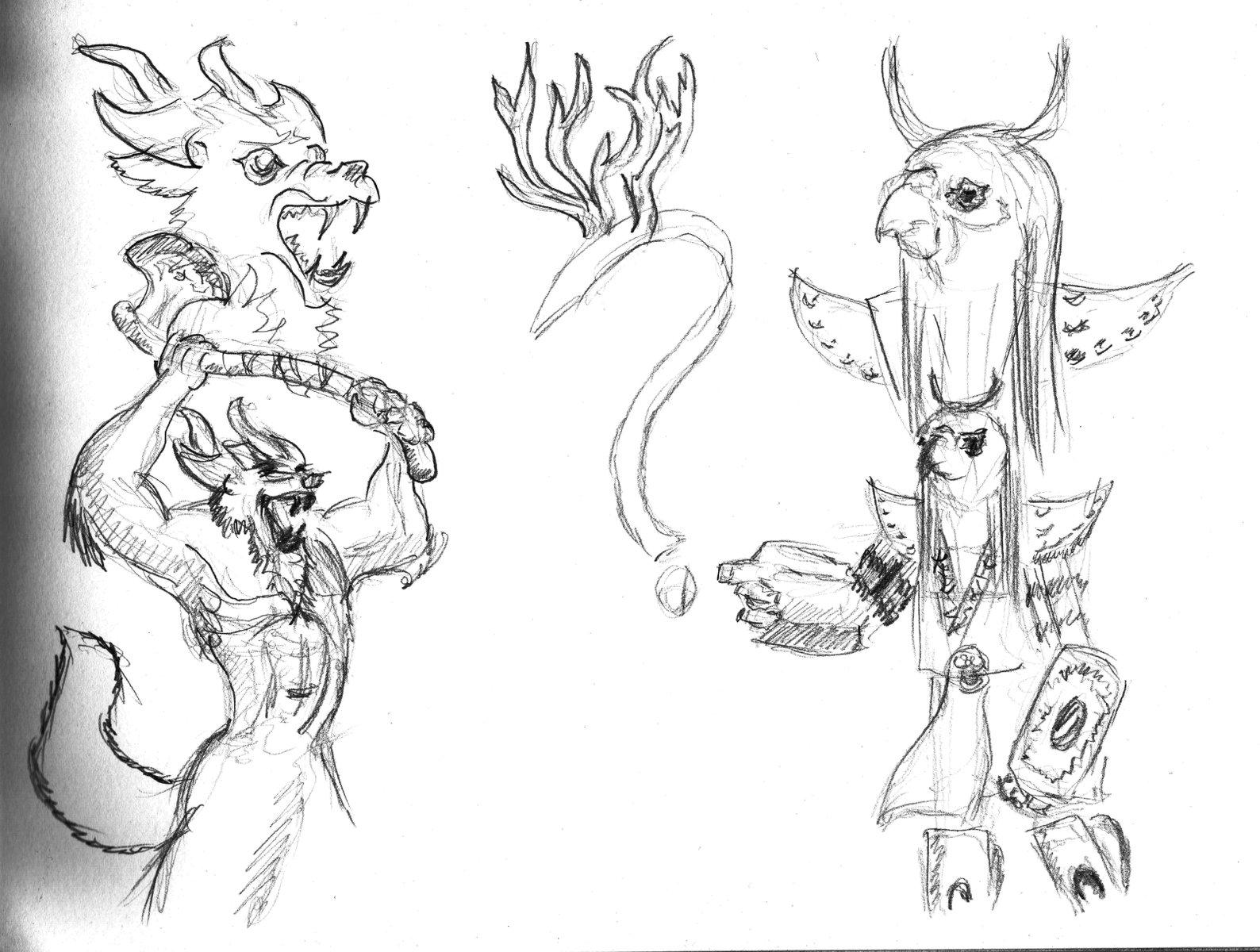 Satyr, Werewolf, Desert themed character warbeast sketches Nr 2