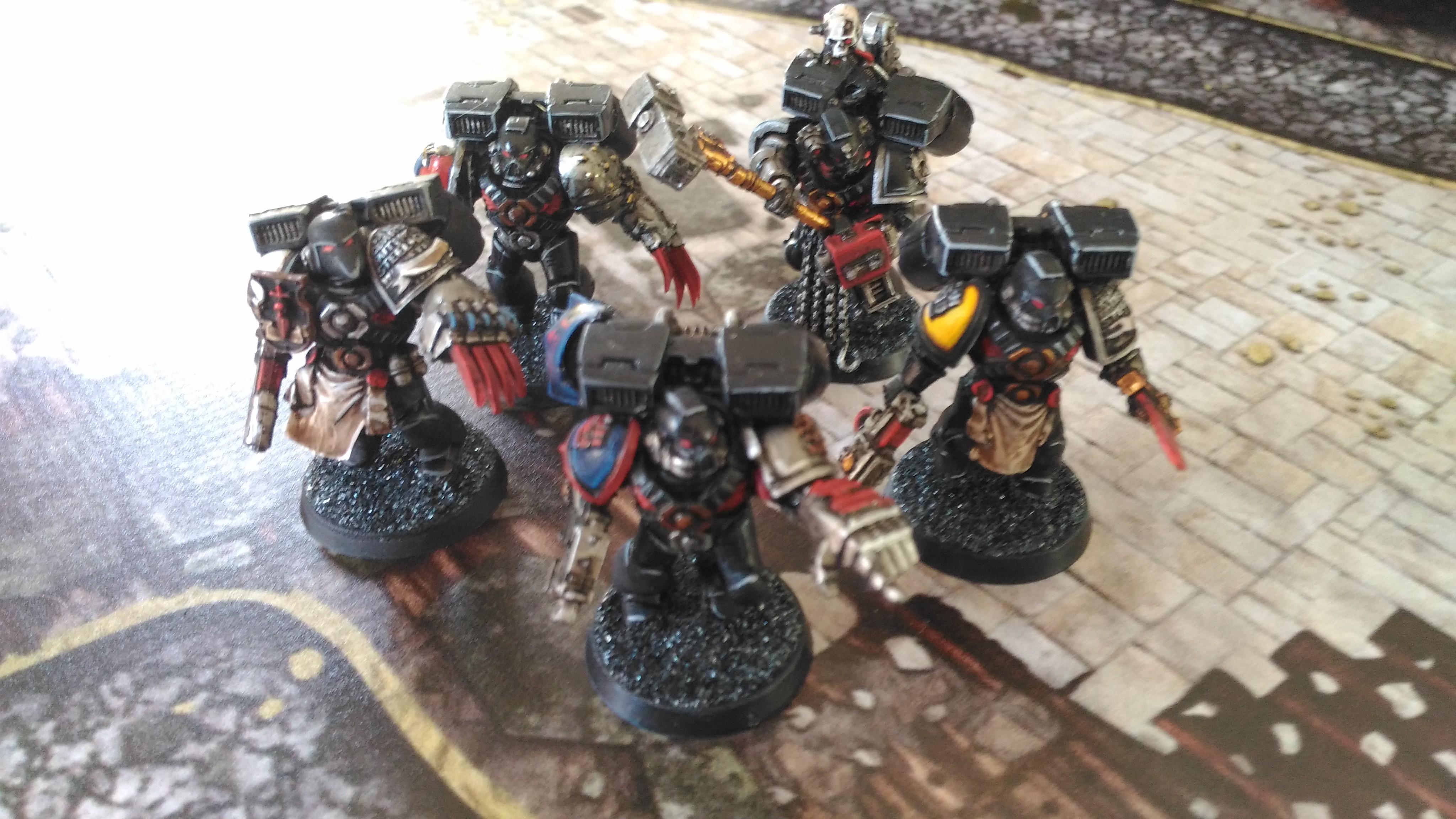SQUAD ILION. Creyowyn Poe (Raven Guard), Castaño (Crimson fist), Rotkreutz (Imperial Fist), Ispalis (Vorpal Swords) and Tarraco-nova (Iron Hands). 