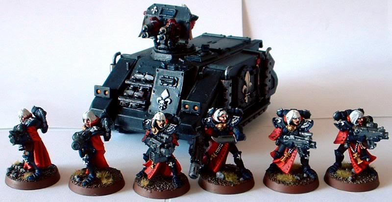Adepta Sororitas, Captain Brown, Dominons, Sisters Of Battle, Sisters With Immolator