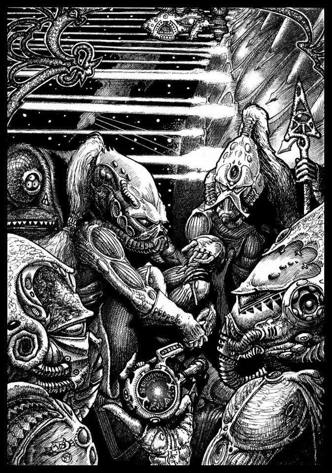 Artwork, Battlefleet Gothic, Copyright Games Workshop, Retro Review, Space Fleet, Tony Hough, White Dwarf