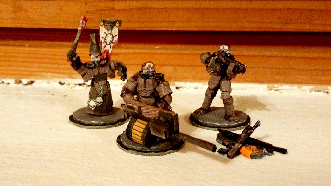 Chaos, Cultists, Papercraft, Warhammer 40,000