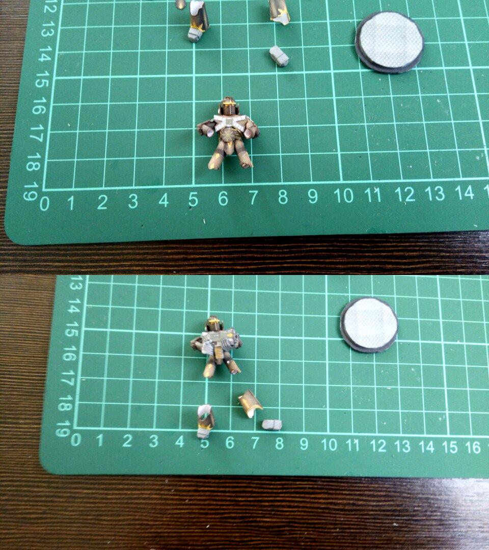Papercraft, Attaching arms and rifle on torso