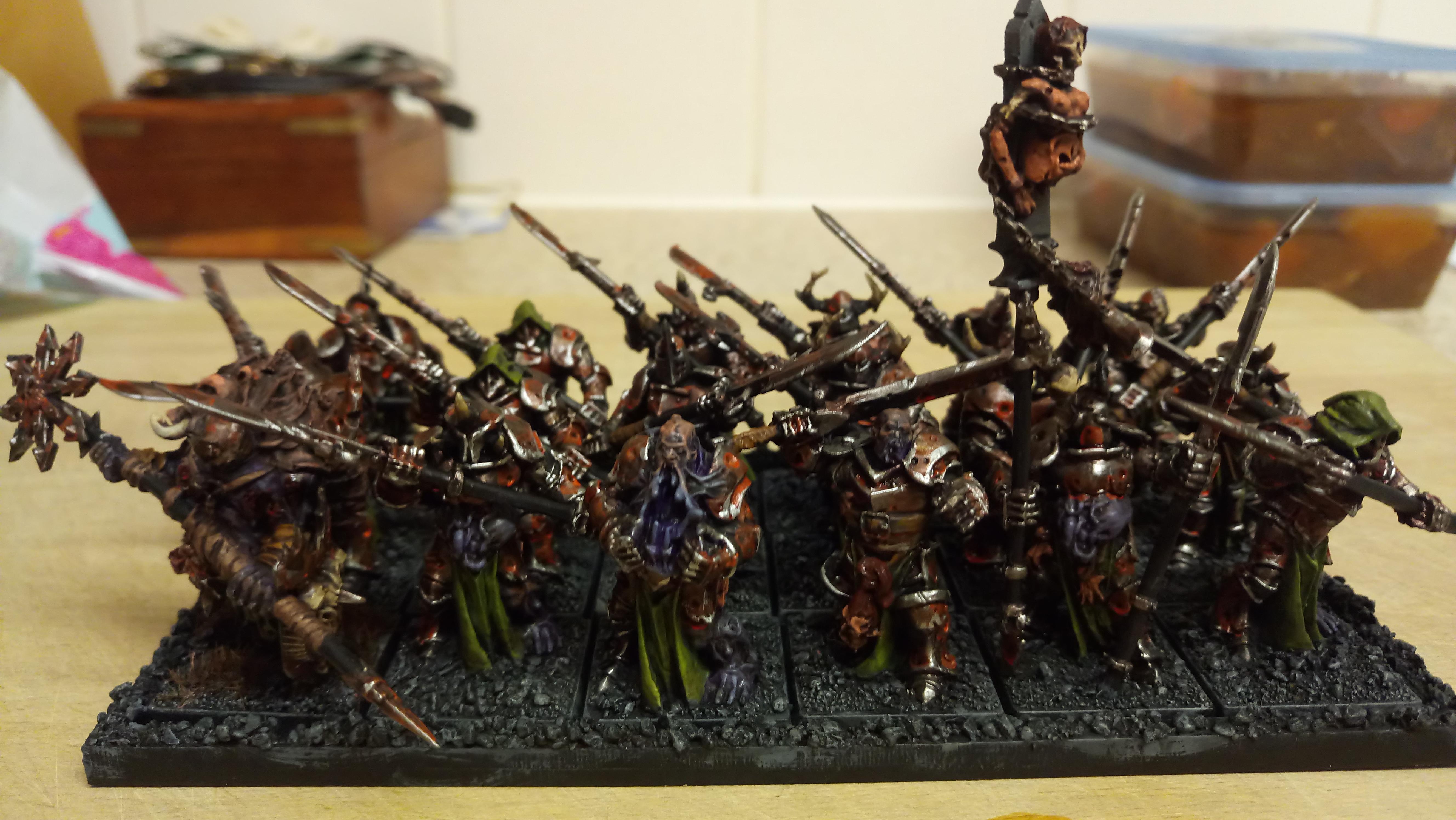 The 9th Age warriors of the dark gods Pestilence Nurgle knights