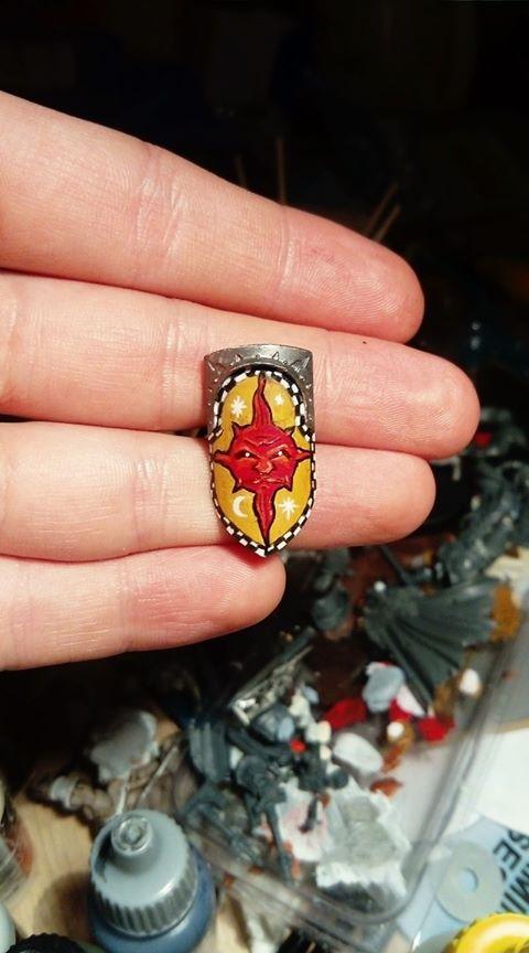 Freehand, Shield, Warhammer Fantasy, Work In Progress