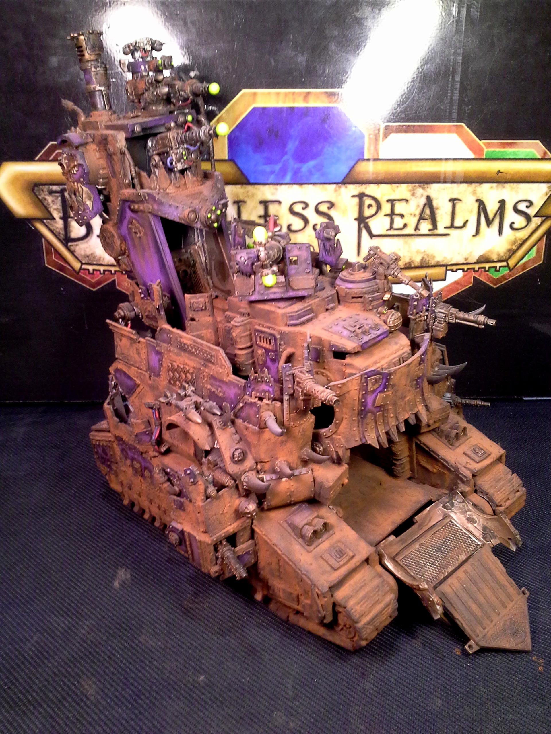 Baneblade, Battle Fortress, Battlewagon, Conversion, Custom, Draw Bridge, Lord Of War, Mad Max, Mekboy, Object Source Lighting, Orks, Rust, Super-heavy, Turret