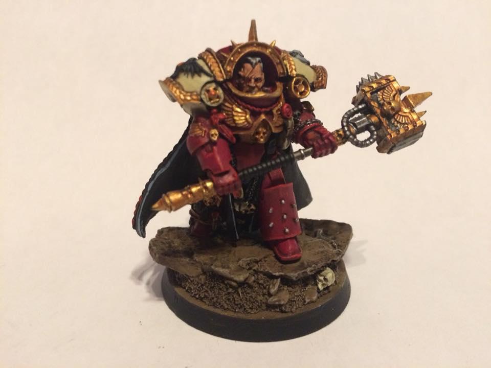 Blood Ravens, Chapter Master, Gabriel Angelos, Skull, Space Marines, Terminator Armor, Thunderhammer, Wasteland Base