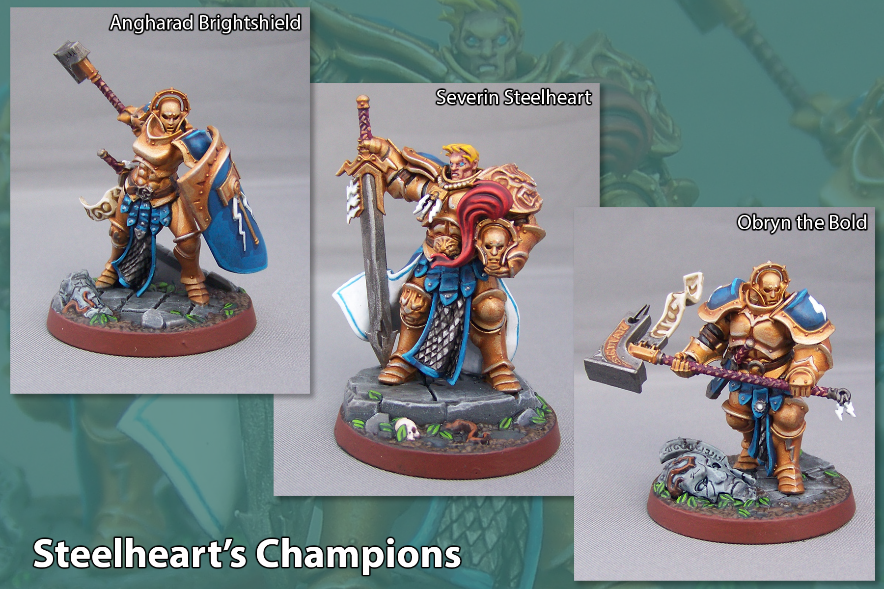 Age Of Sigmar, Angharad Brightshield, Obryn The Bold, Severin Steelheart, Shadespire, Steelhearts Champions, Stormcast Eternals