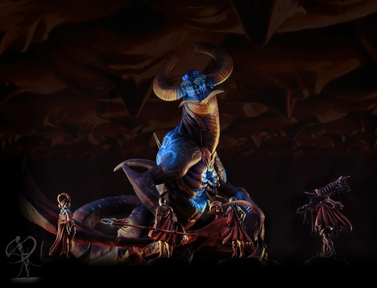 Dragon, Kingdom Death, Monster, Non-Metallic Metal, Object Source Lighting, Warhammer Fantasy