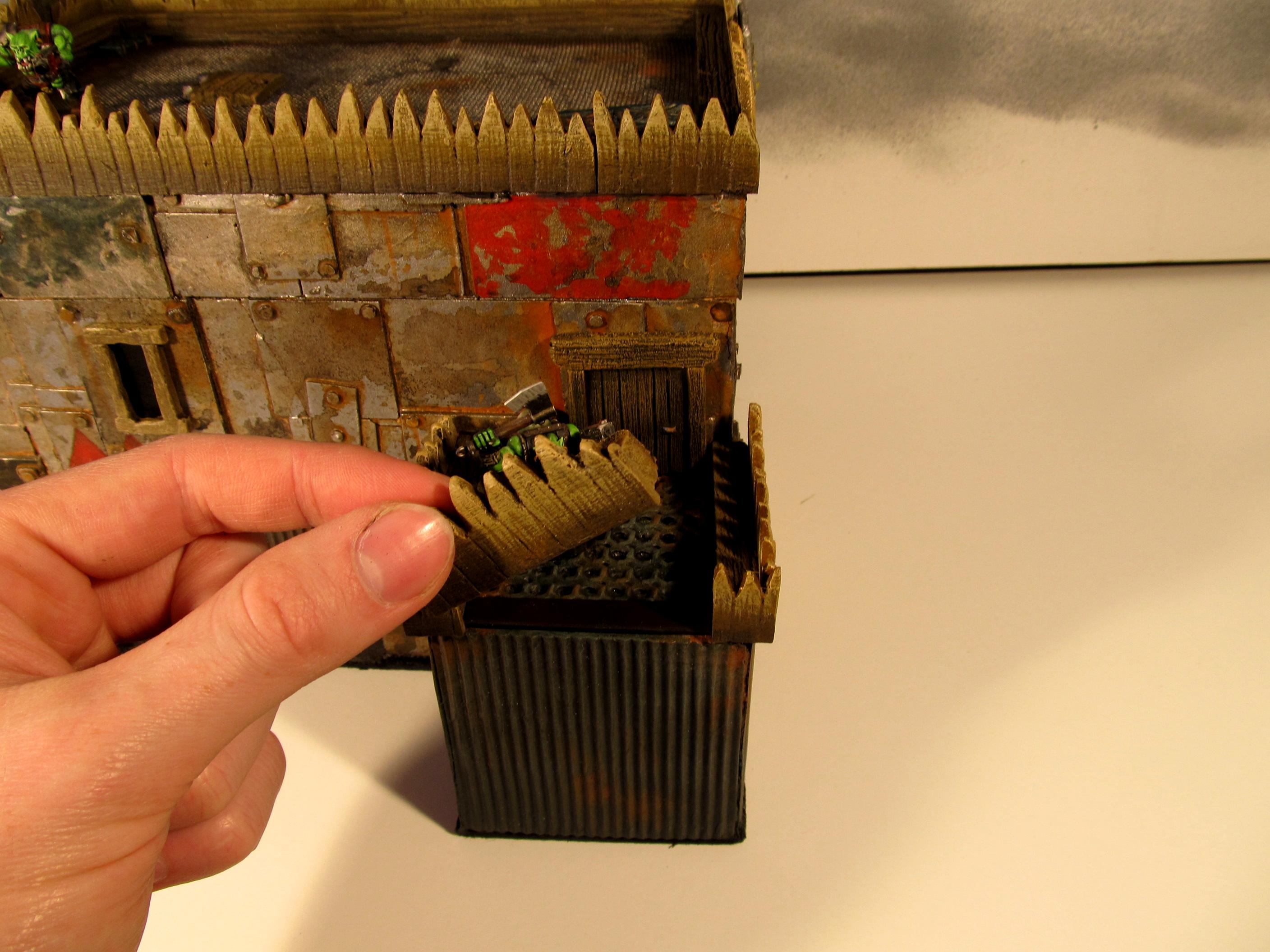 Battle, Buildings, Ironclad, Orks, Terrain, Wargame, Warhammer 40,000, Warhammer Fantasy