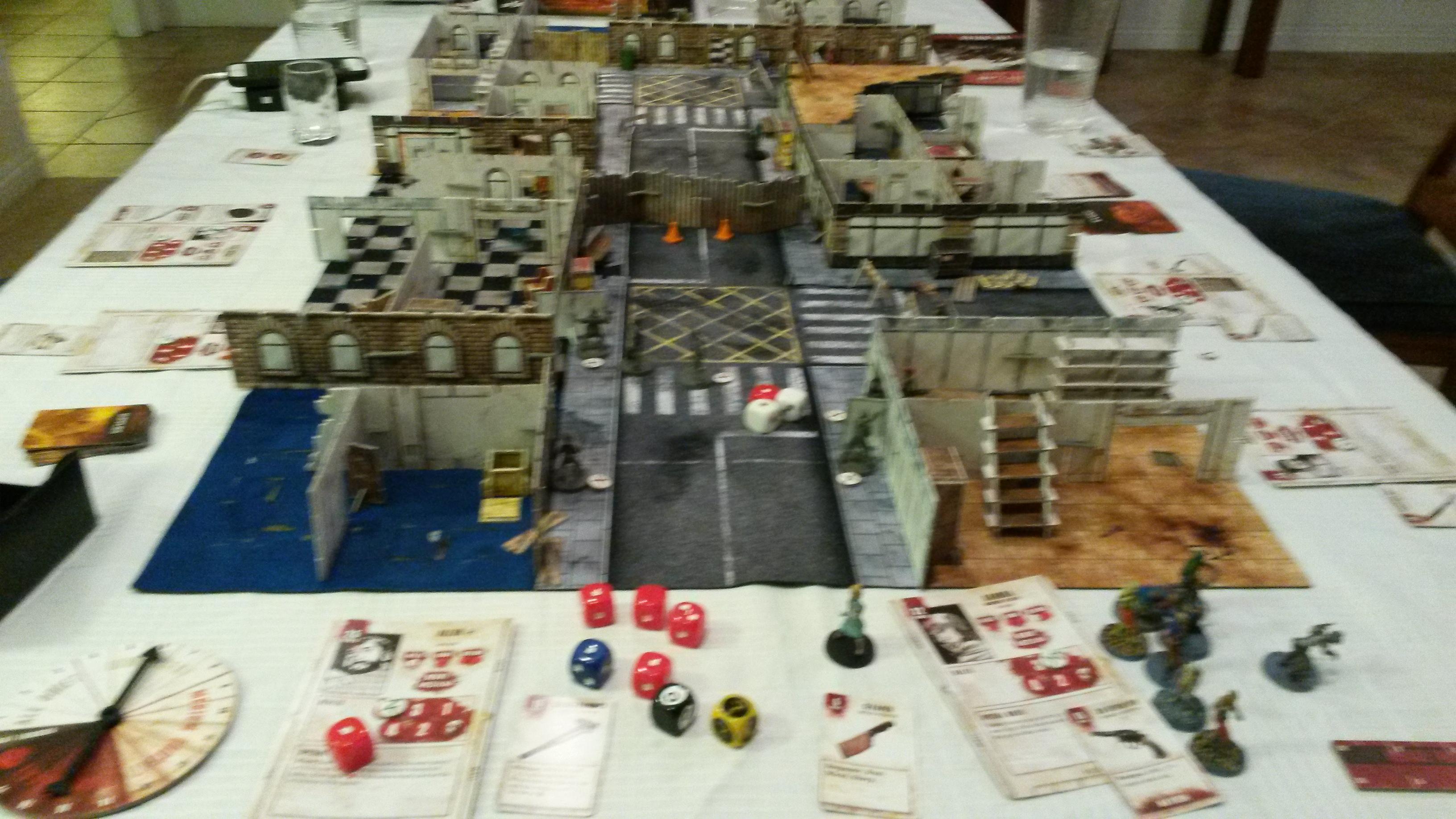 Walking Dead game in progress,  using Battle Systems terrain